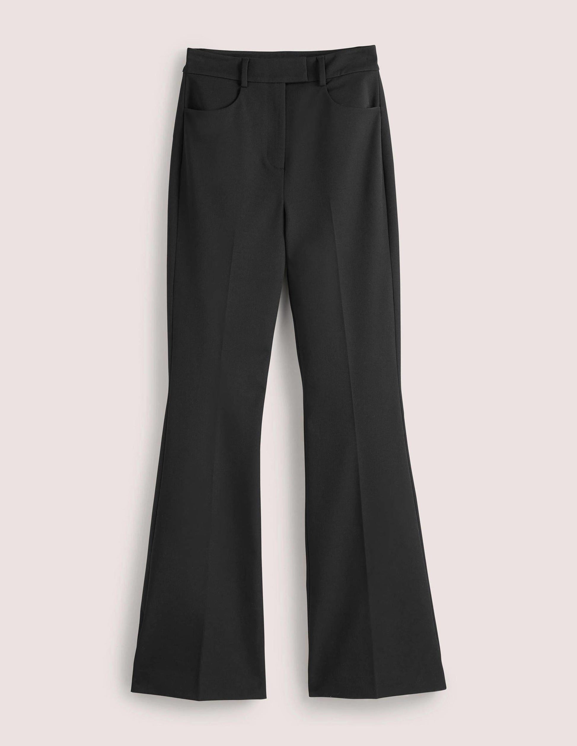 Ausgestellte Hose mit hoher Taille-Schwarz-5