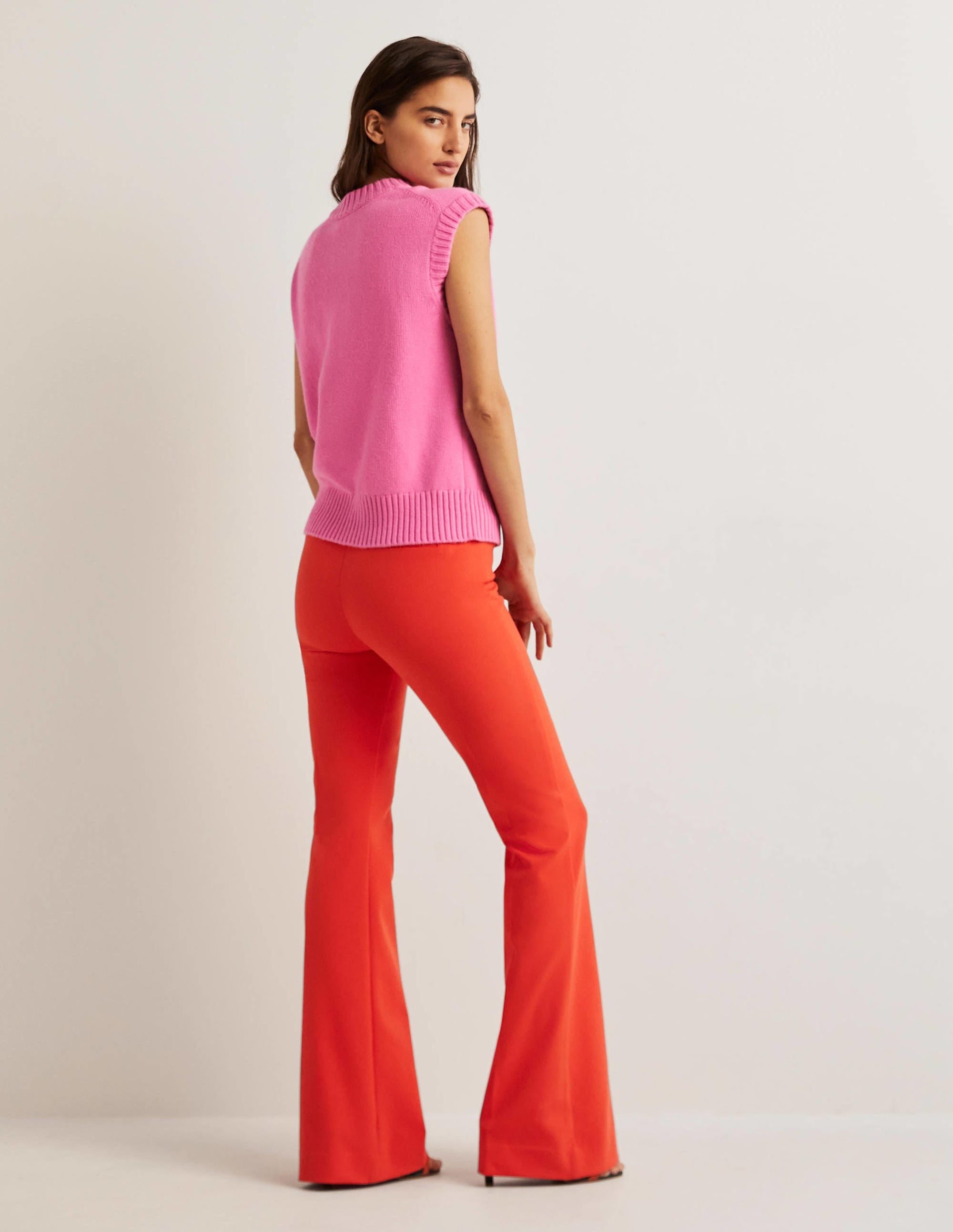 Ausgestellte Hose mit hoher Taille-Raketenrot - Image 3