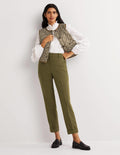 Tailored Turn Up Trousers-Basil Green