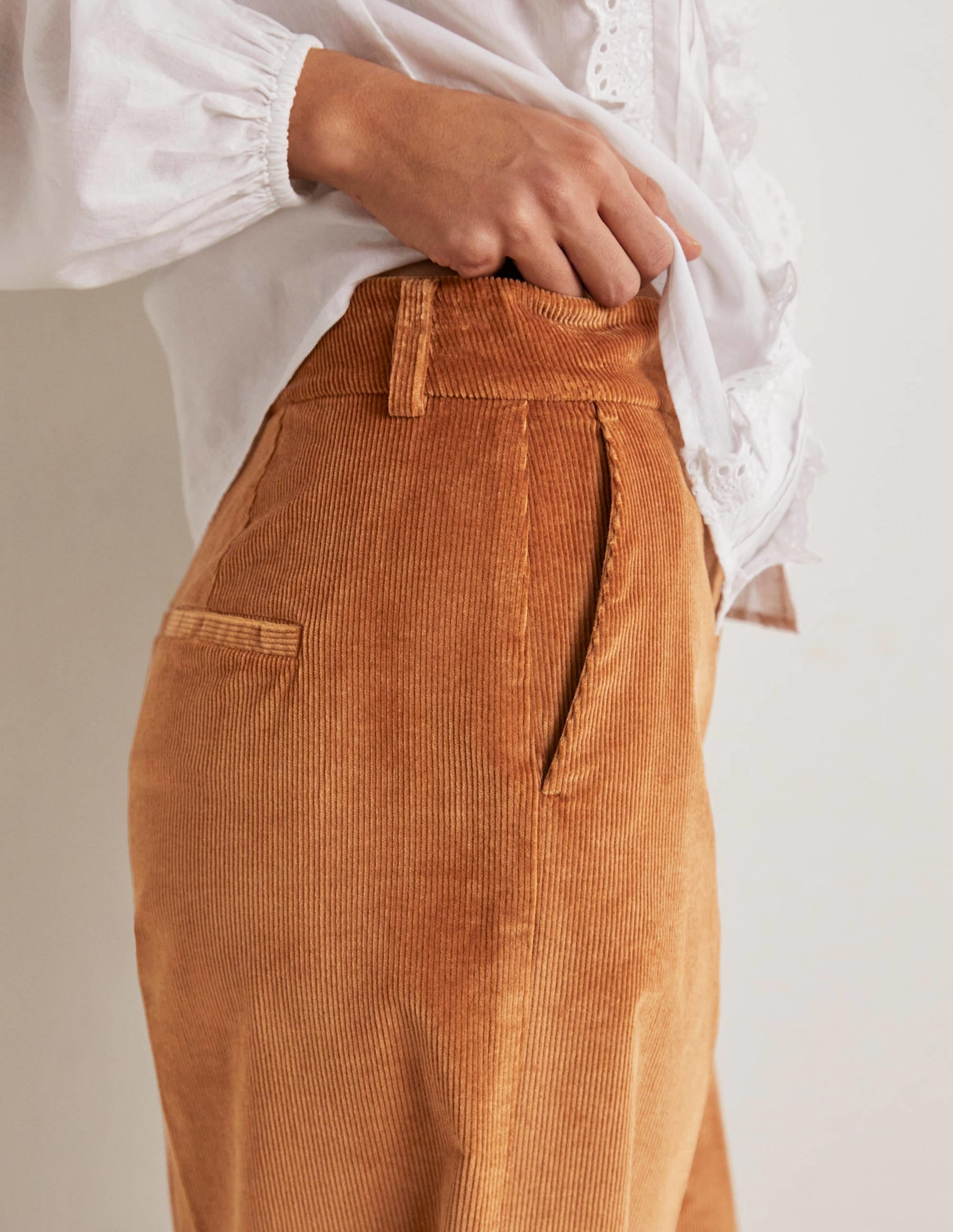 Jupe-culotte large-Marron caramel - Image 2
