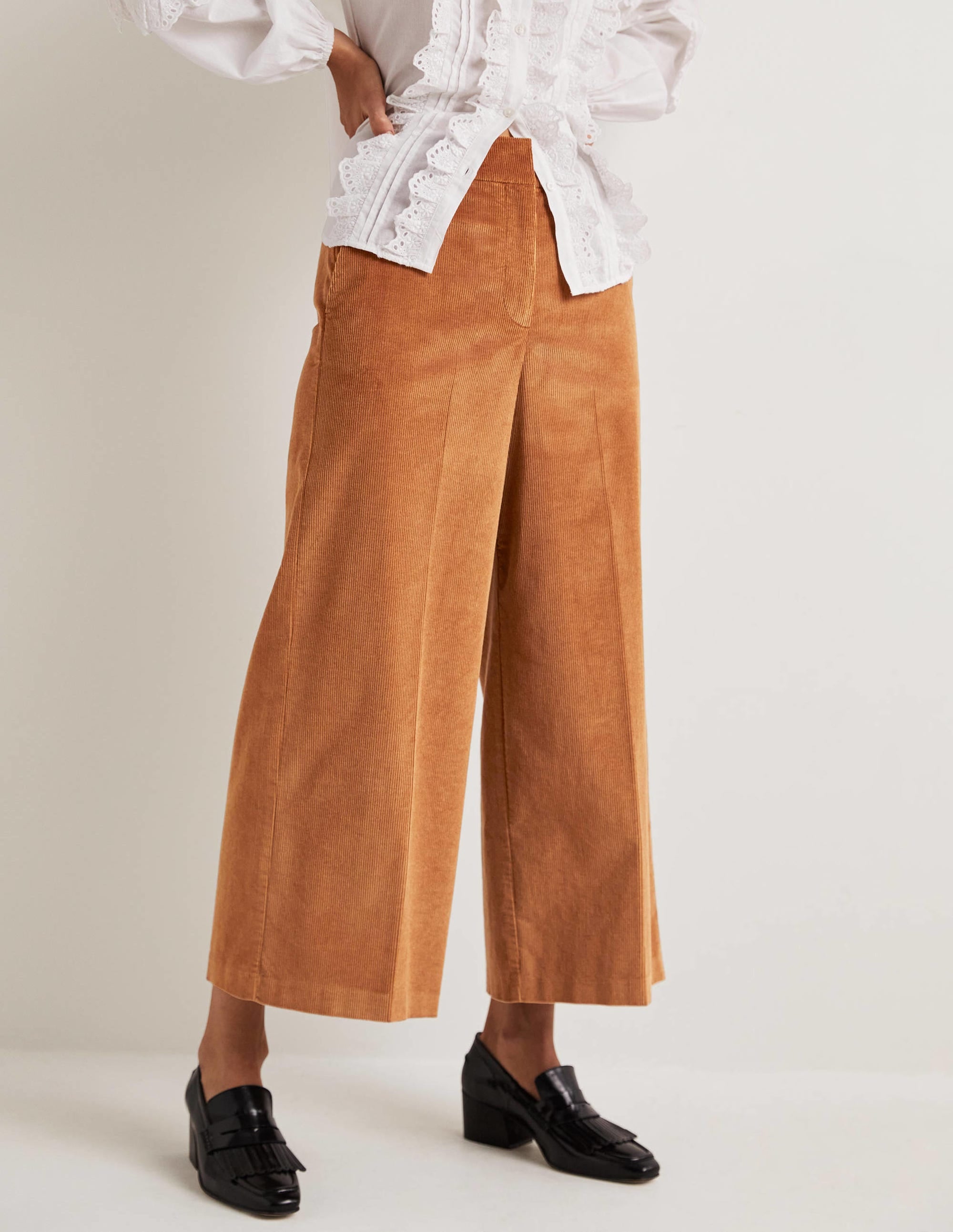 Jupe-culotte large-Marron caramel - Image 4