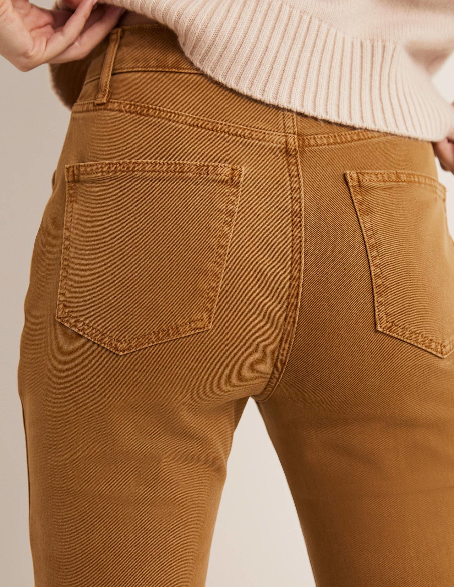 Ausgestellte Hose mit hoher Taille-Karamellbonbonbraun
