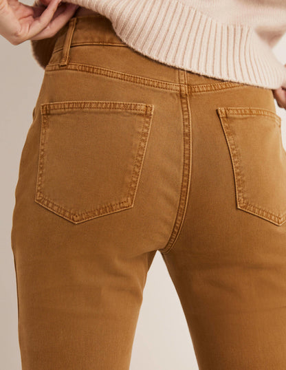 Ausgestellte Hose mit hoher Taille-Karamellbonbonbraun-2