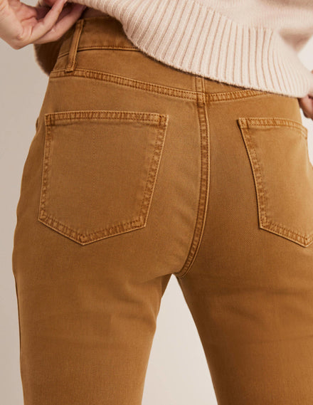 Ausgestellte Hose mit hoher Taille-Karamellbonbonbraun