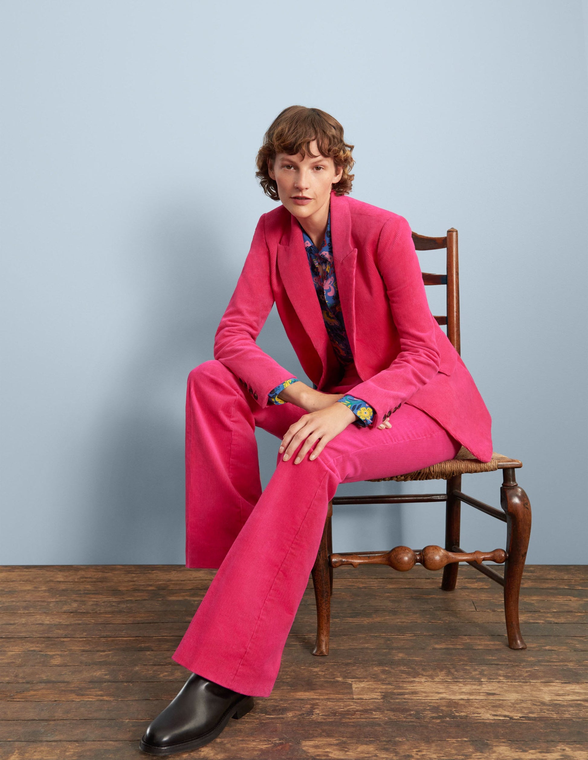 Ausgestellte Cordhose-Wassermelonenrosa-5