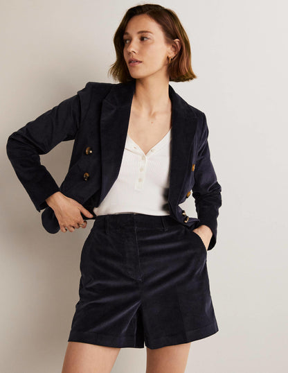 Shorts mit hoher Taille-Marineblau