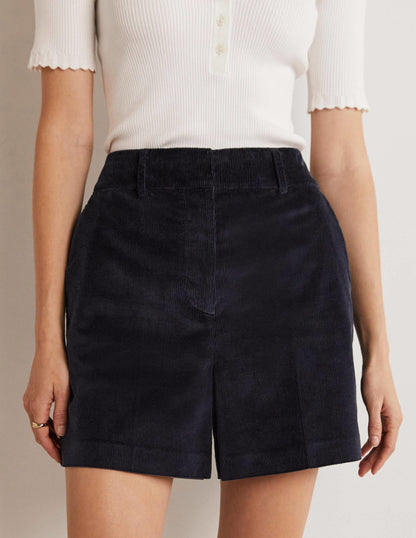 Shorts mit hoher Taille-Marineblau