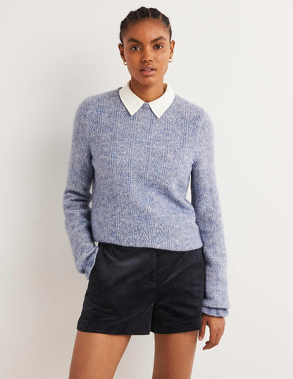 Shorts mit hoher Taille-Marineblau