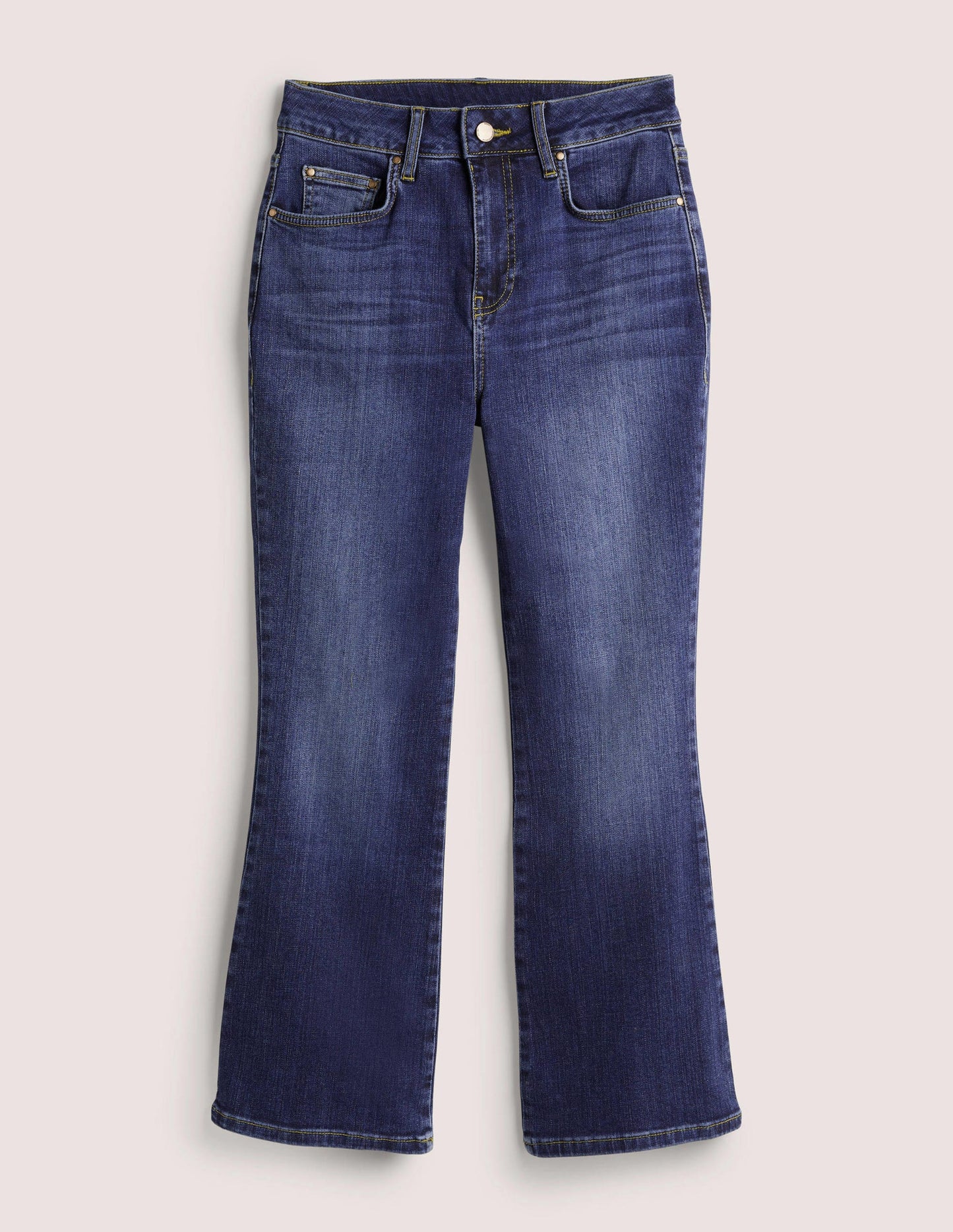 Anliegende 7/8-Jeans mit Schlag-Dunkles Vintageblau