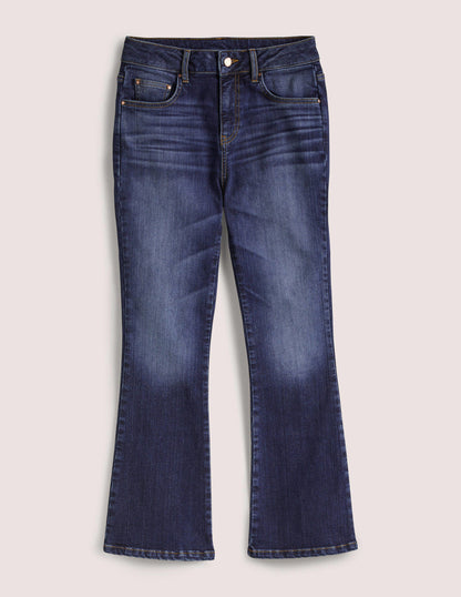 Anliegende 7/8-Jeans mit Schlag-Dunkles Vintageblau-11