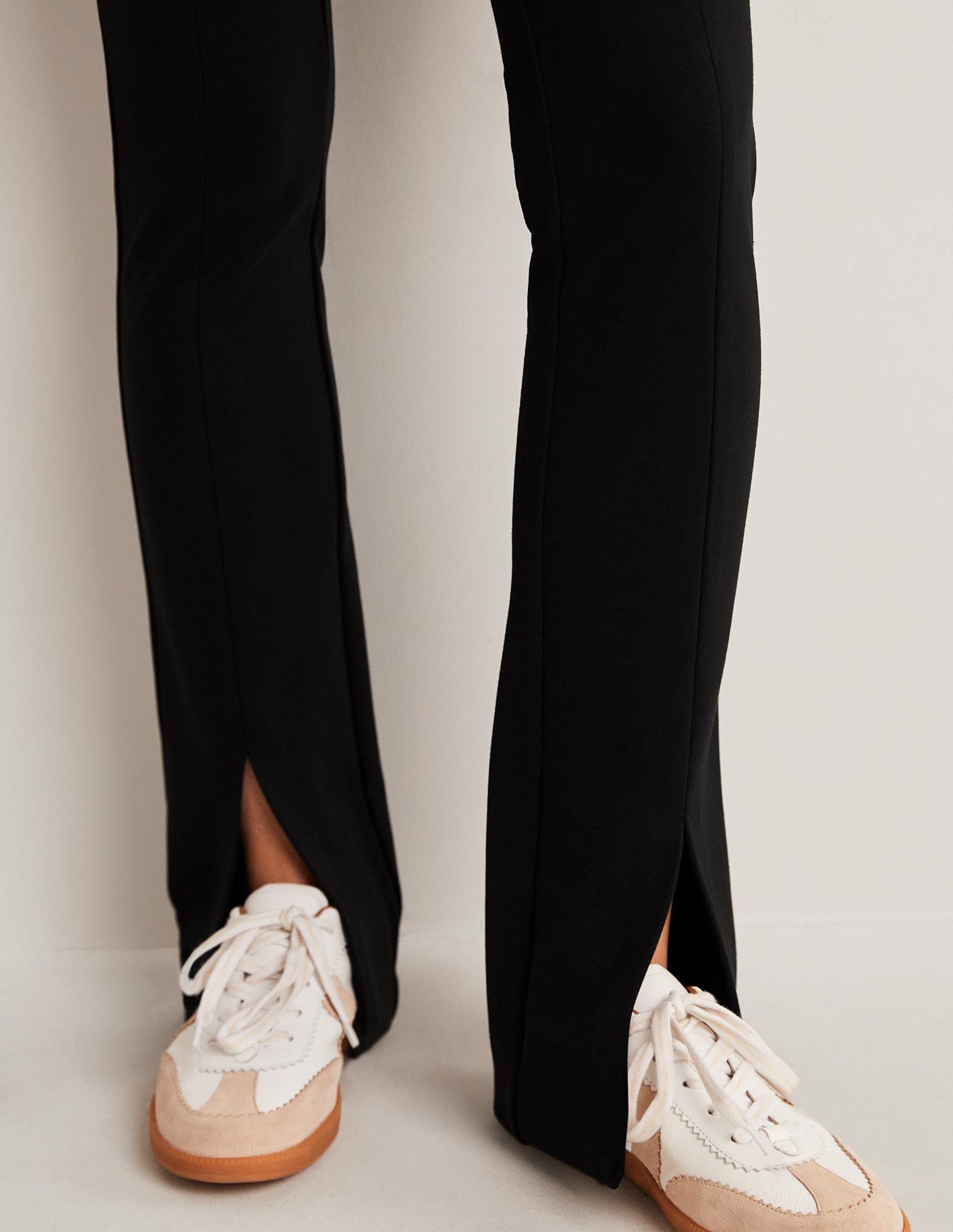Front Split Jersey Trousers-Black - Image 5