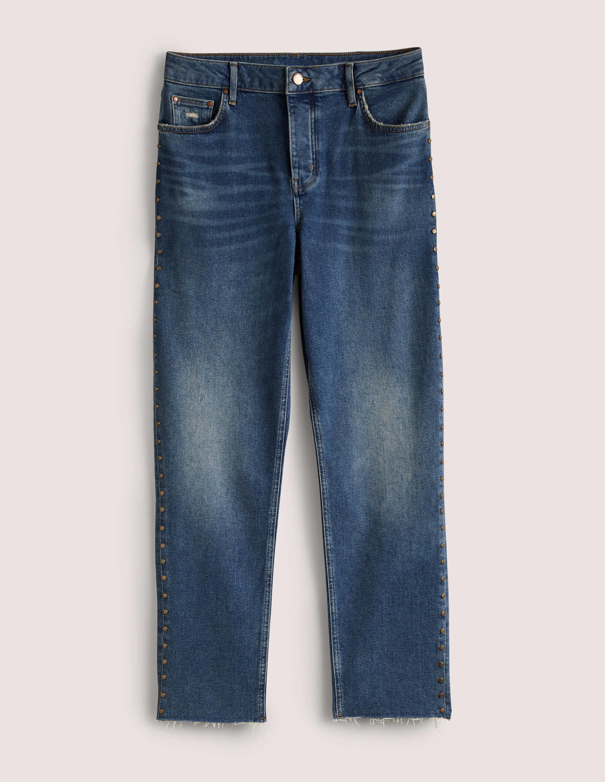 Lockere Jeans mit geradem Bein und Nieten-Mittleres Vintageblau, Nieten - Image 6