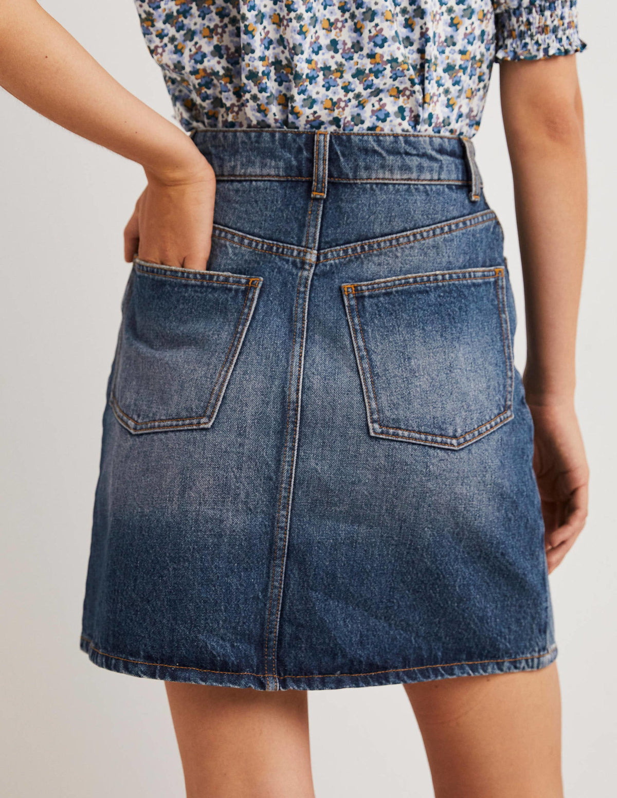 Authentischer Minirock aus Denim-Grün, Denim - Image 3