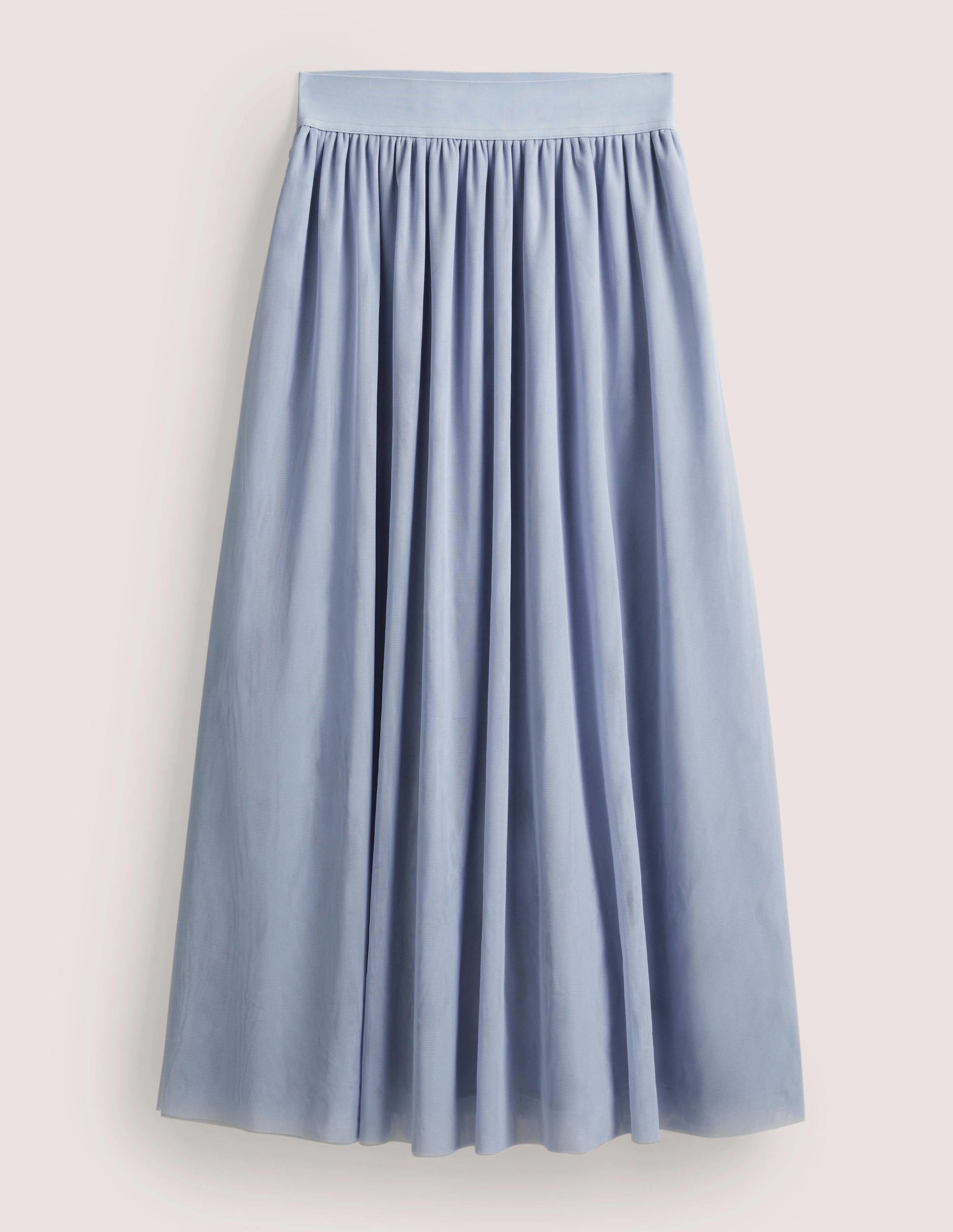Jupe midi corolle en tulle-Bleu poudré - Image 6