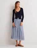 Jupe midi corolle en tulle-Bleu poudré