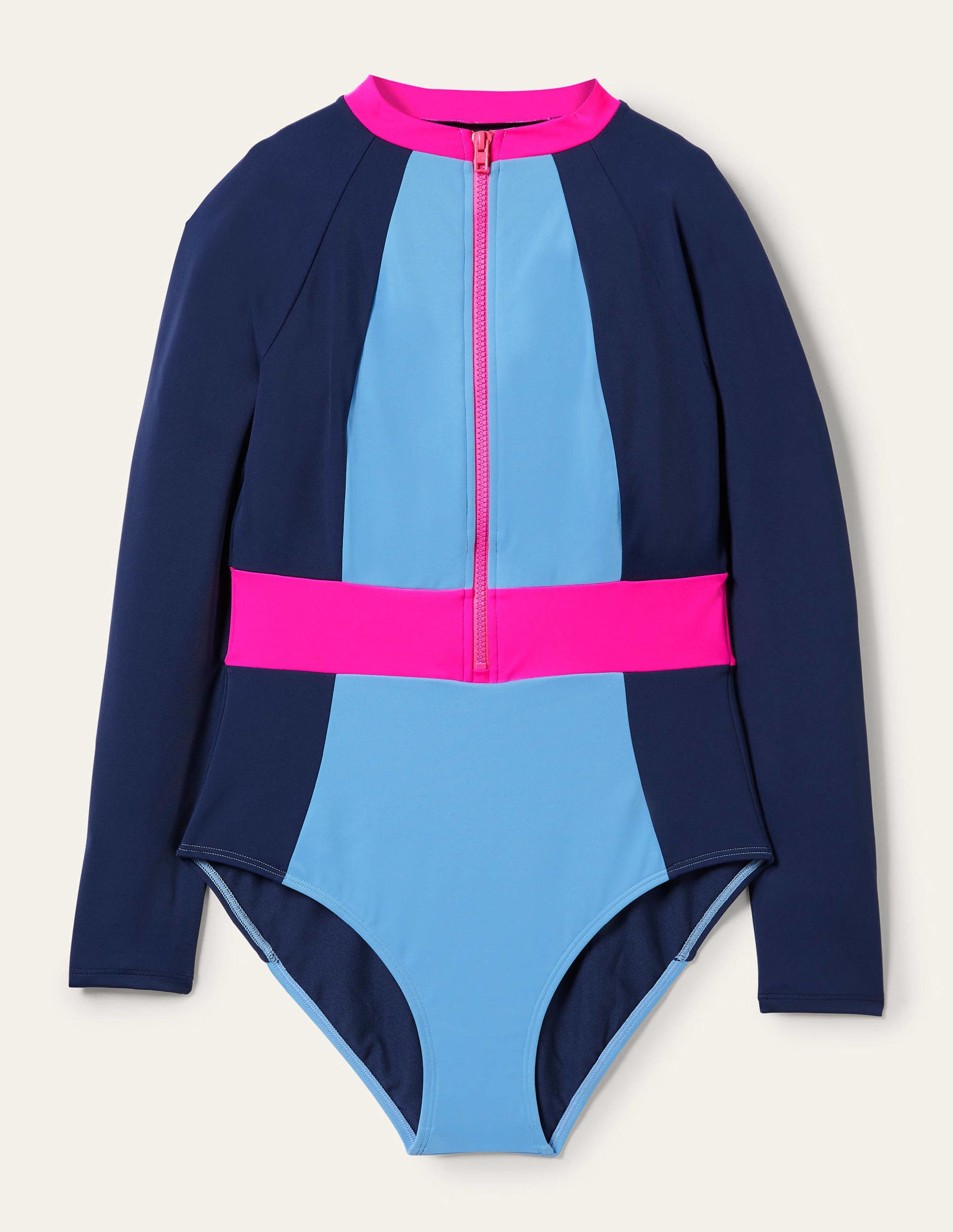 Capri Zip Long Sleeve Swimsuit-Horizon Colourblock-10
