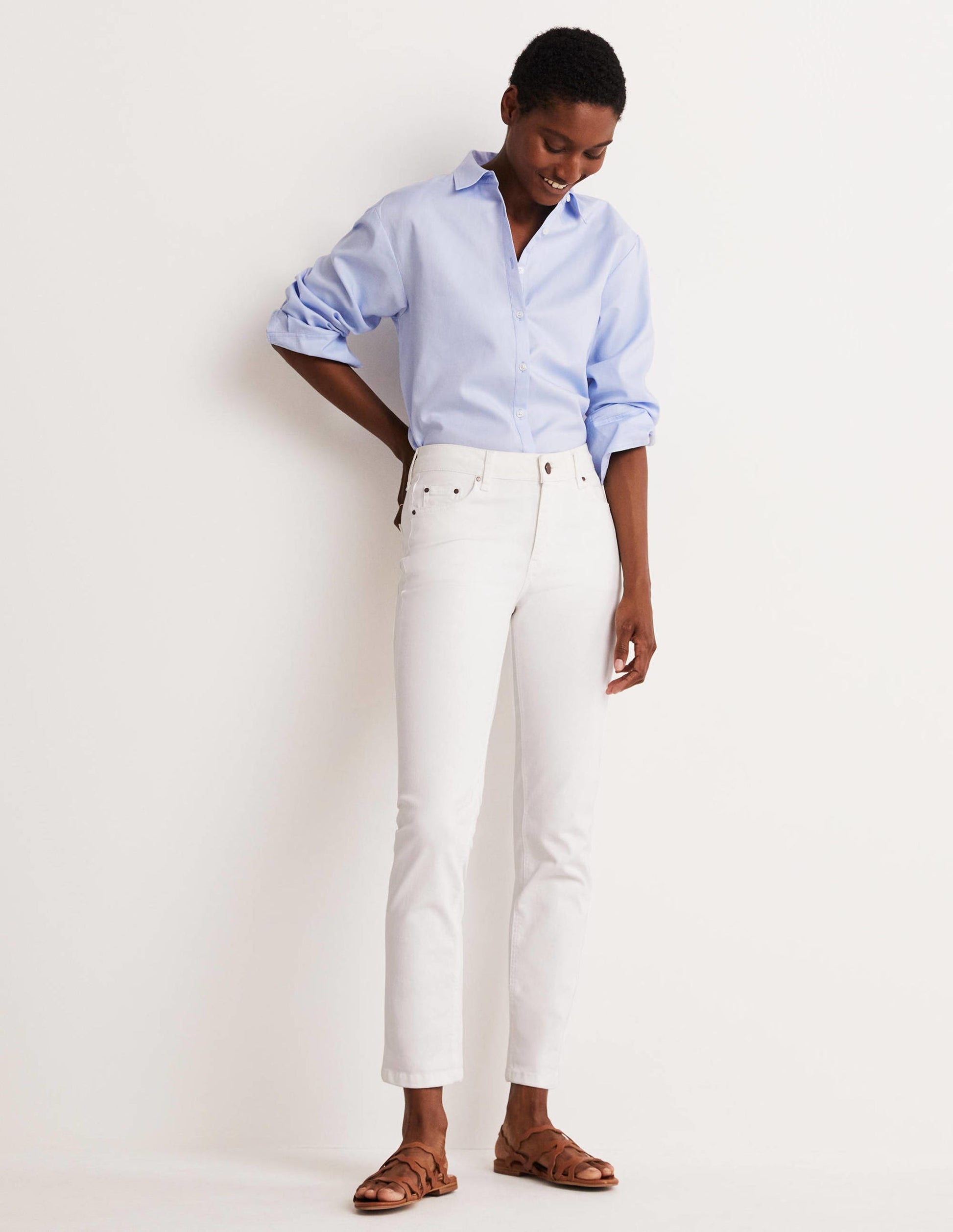 Jean slim droit-Blanc-1