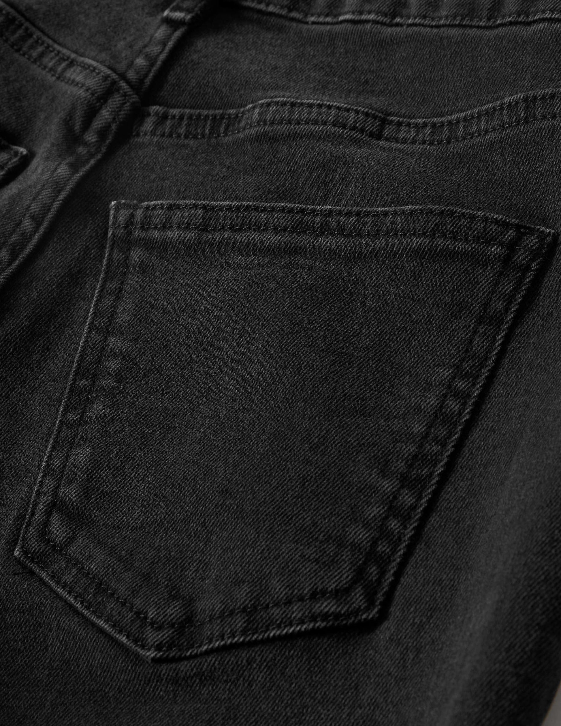 Relaxed Straight Jeans-Washed Black-6