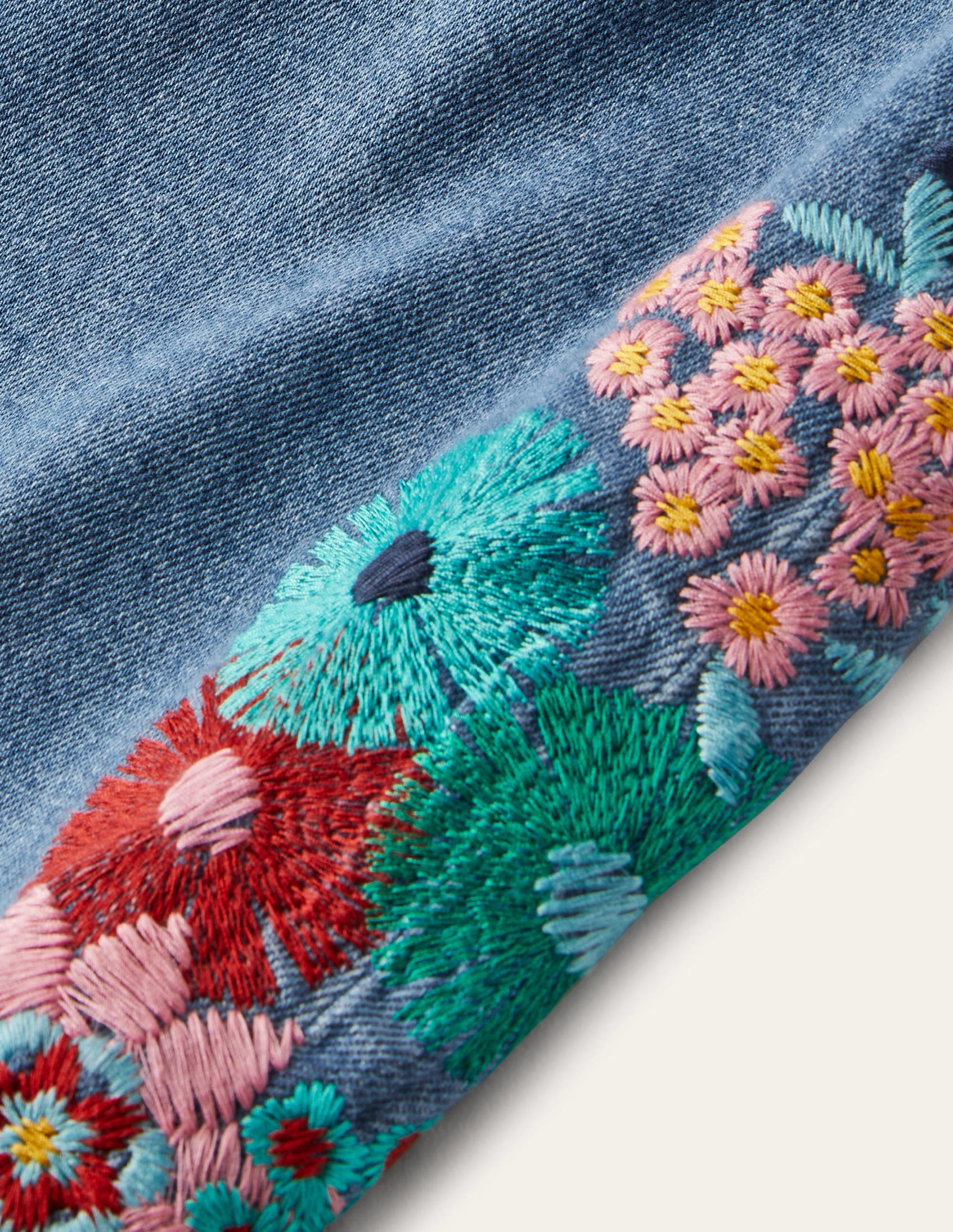 Jean droit décontracté-Broderie florale multi - Image 11