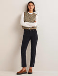 Schmale Cord-Jeans mit geradem Bein-Marineblau