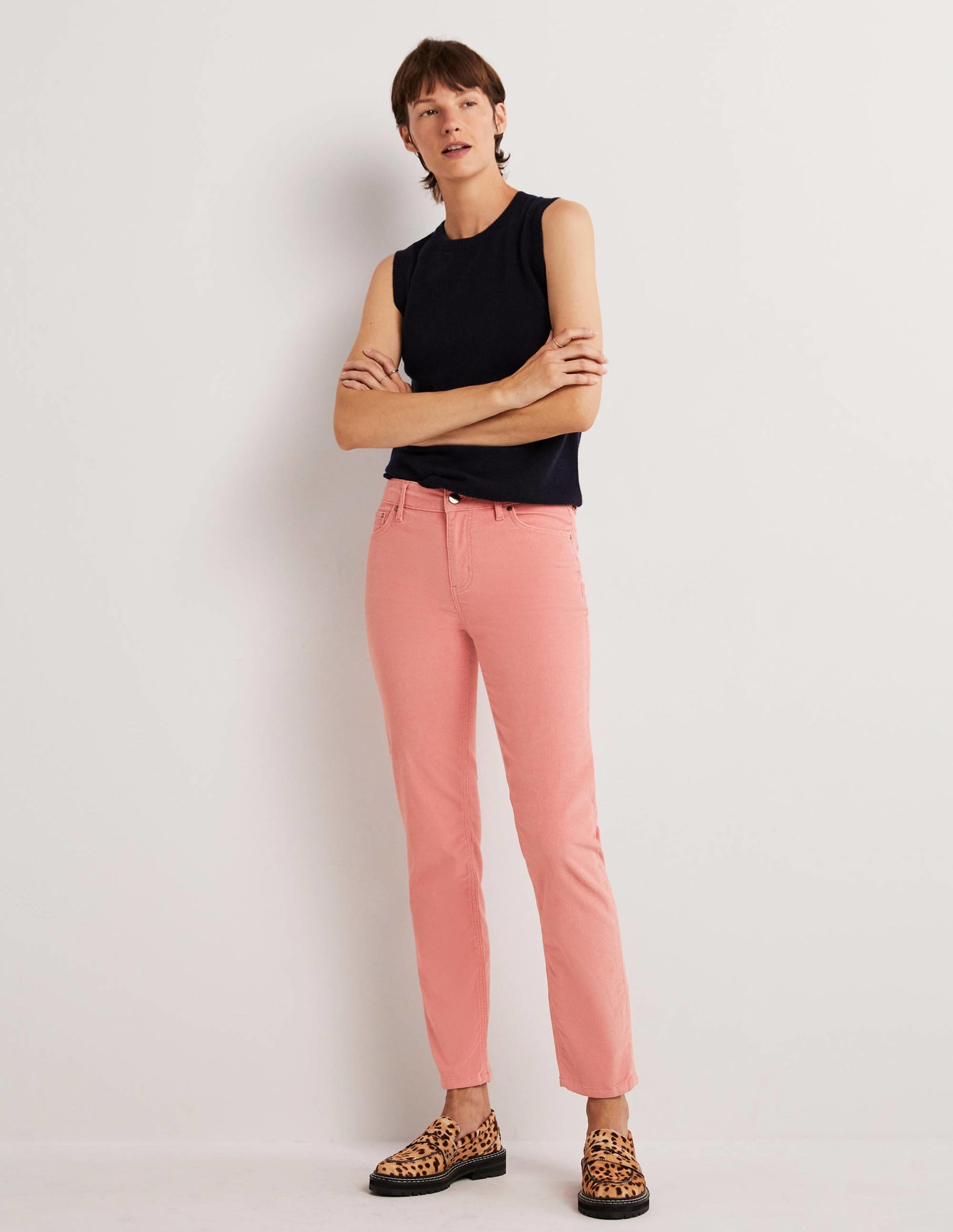 Schmale Cord-Jeans mit geradem Bein-Mandelblütenrosa - Image 1