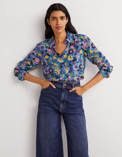 Silk Shirt-Riviera Blue, Pretty Paradise-1