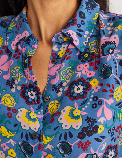 Silk Shirt-Riviera Blue, Pretty Paradise-2