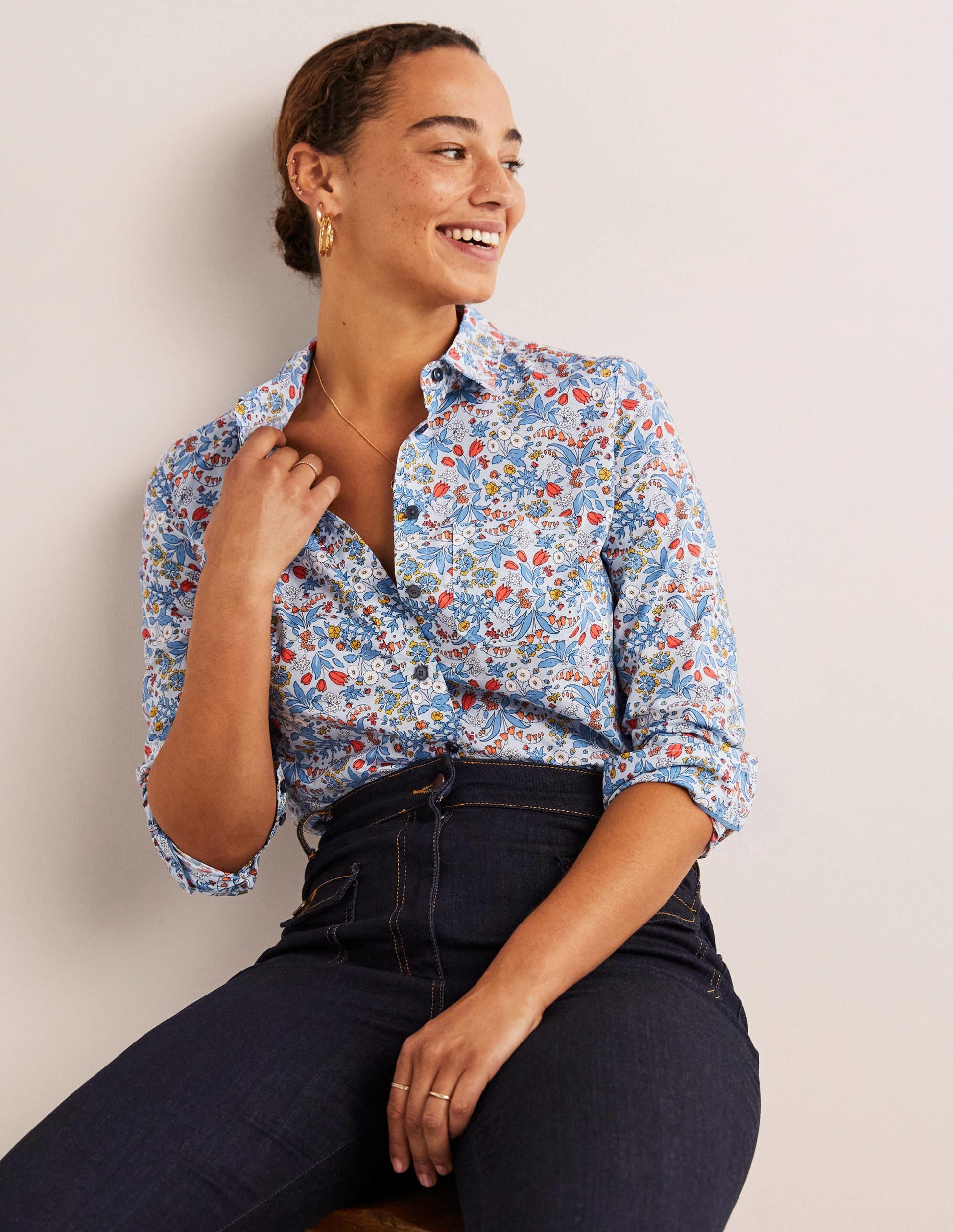Classic Cotton Shirt-Surf, Wildflower-1
