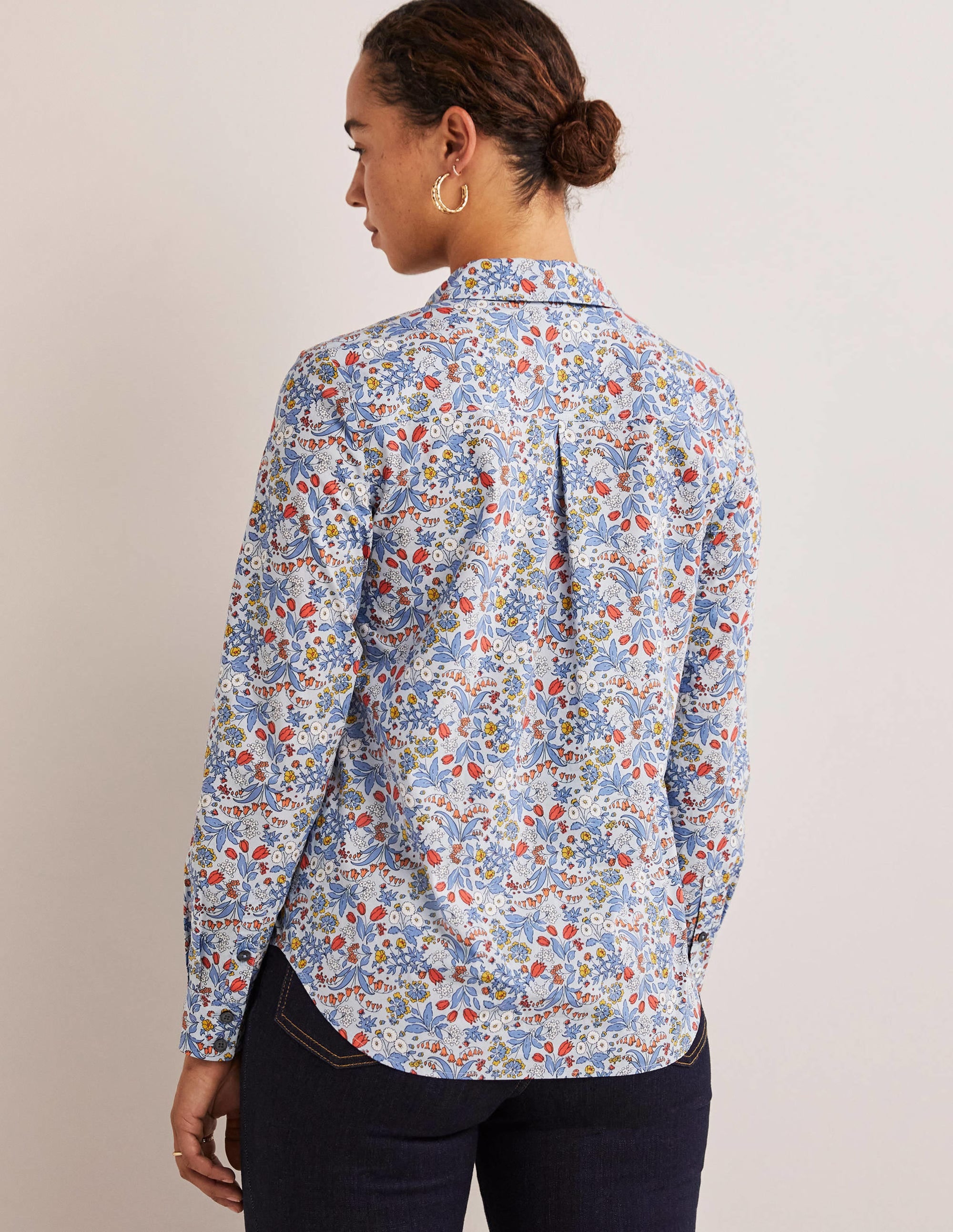 Klassisches Baumwollhemd-Surfblau, Wildblume - Image 3