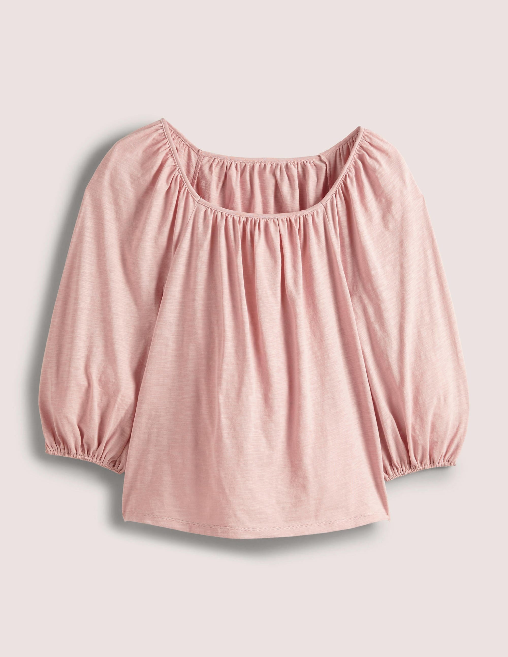 Top en coton blousant-Rose milkshake - Image 5