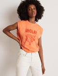 Grown On Sleeve Cotton T-shirt-Dusty Orange