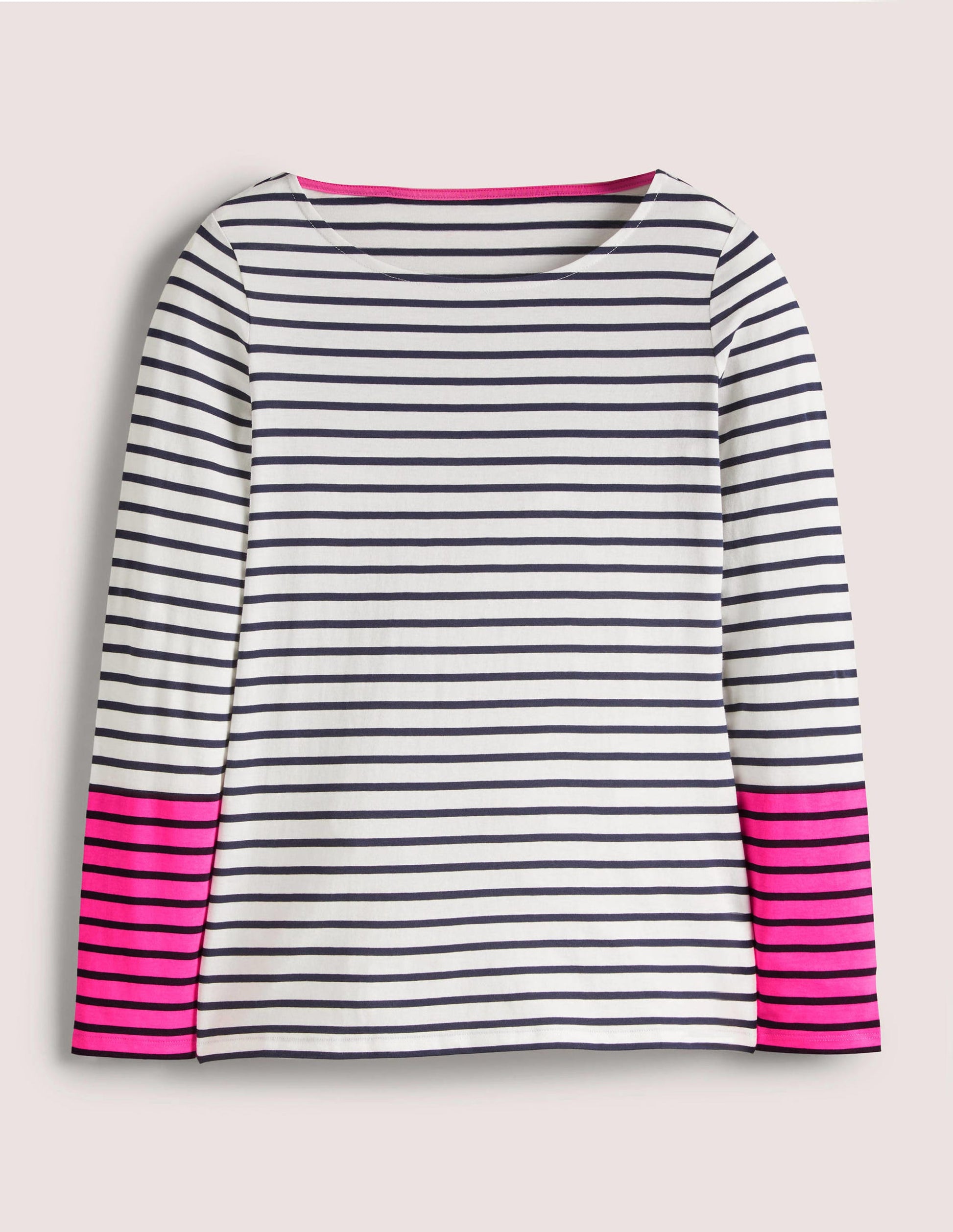 Marinière Ella à manches longues-Rayé rose fluo-5