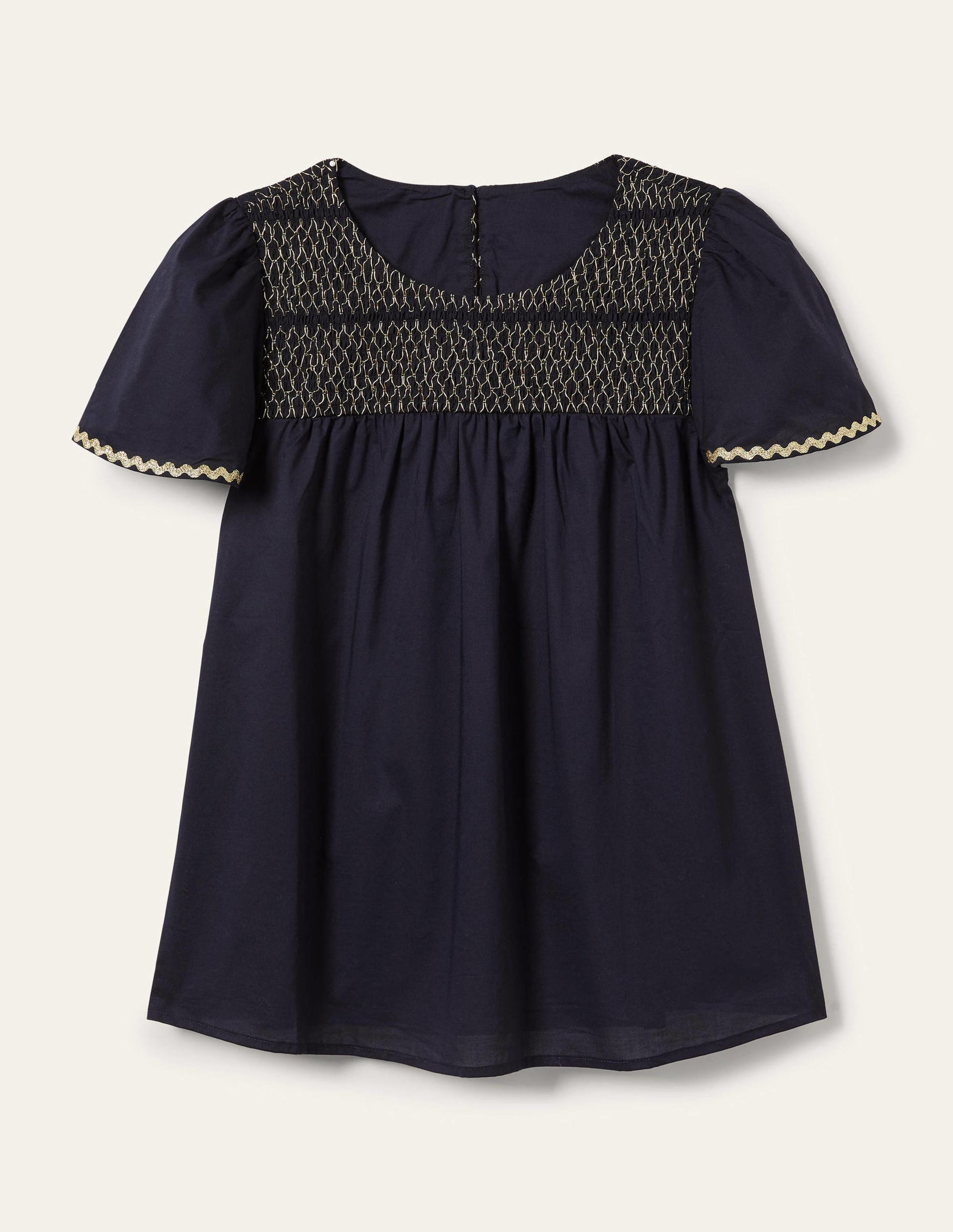 May Smokoberteil mit Flatterärmeln-Navy/Bunt, Gesmokt-6