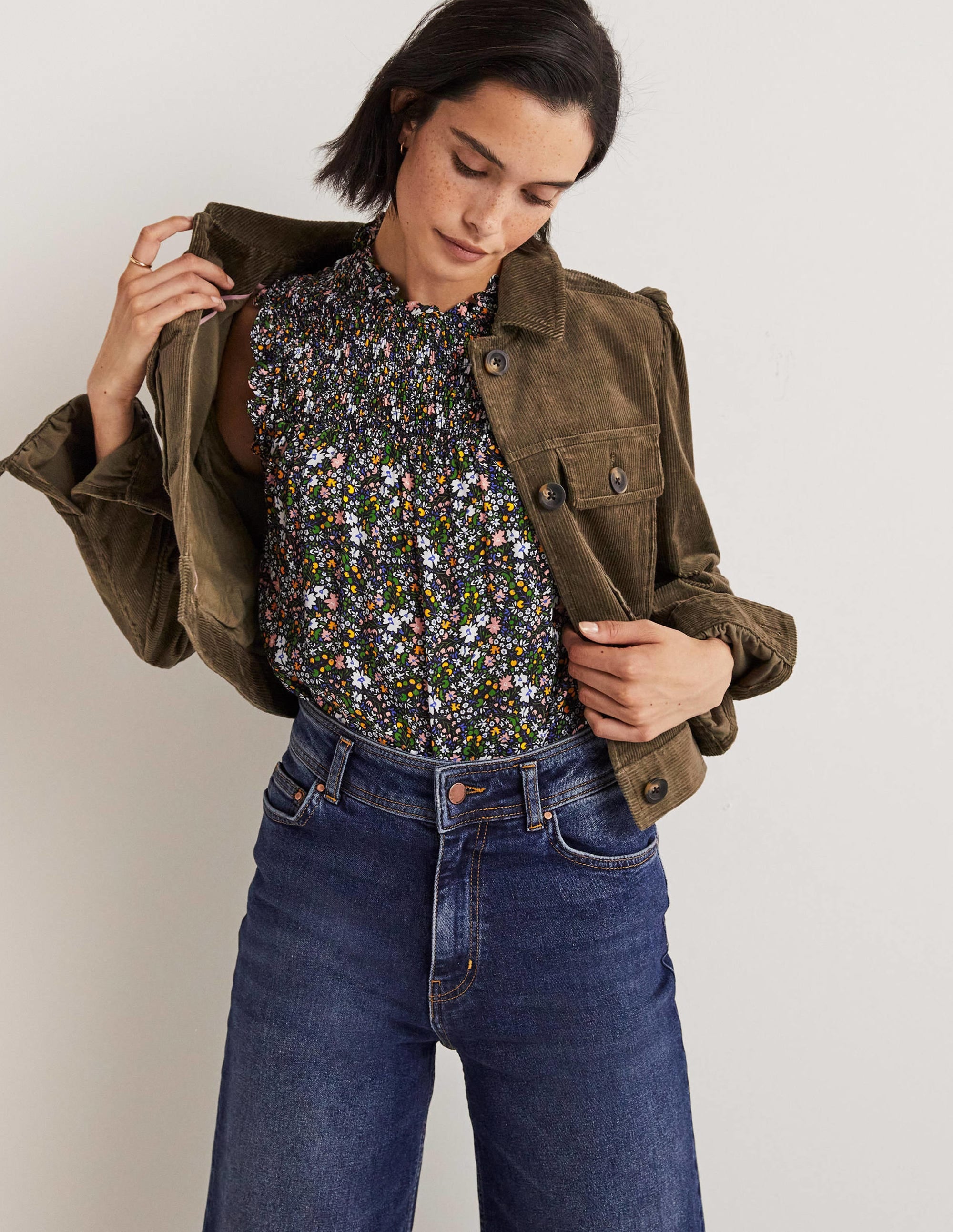 Top sans manches à smocks-Black, Abstract Ditsy - Image 4
