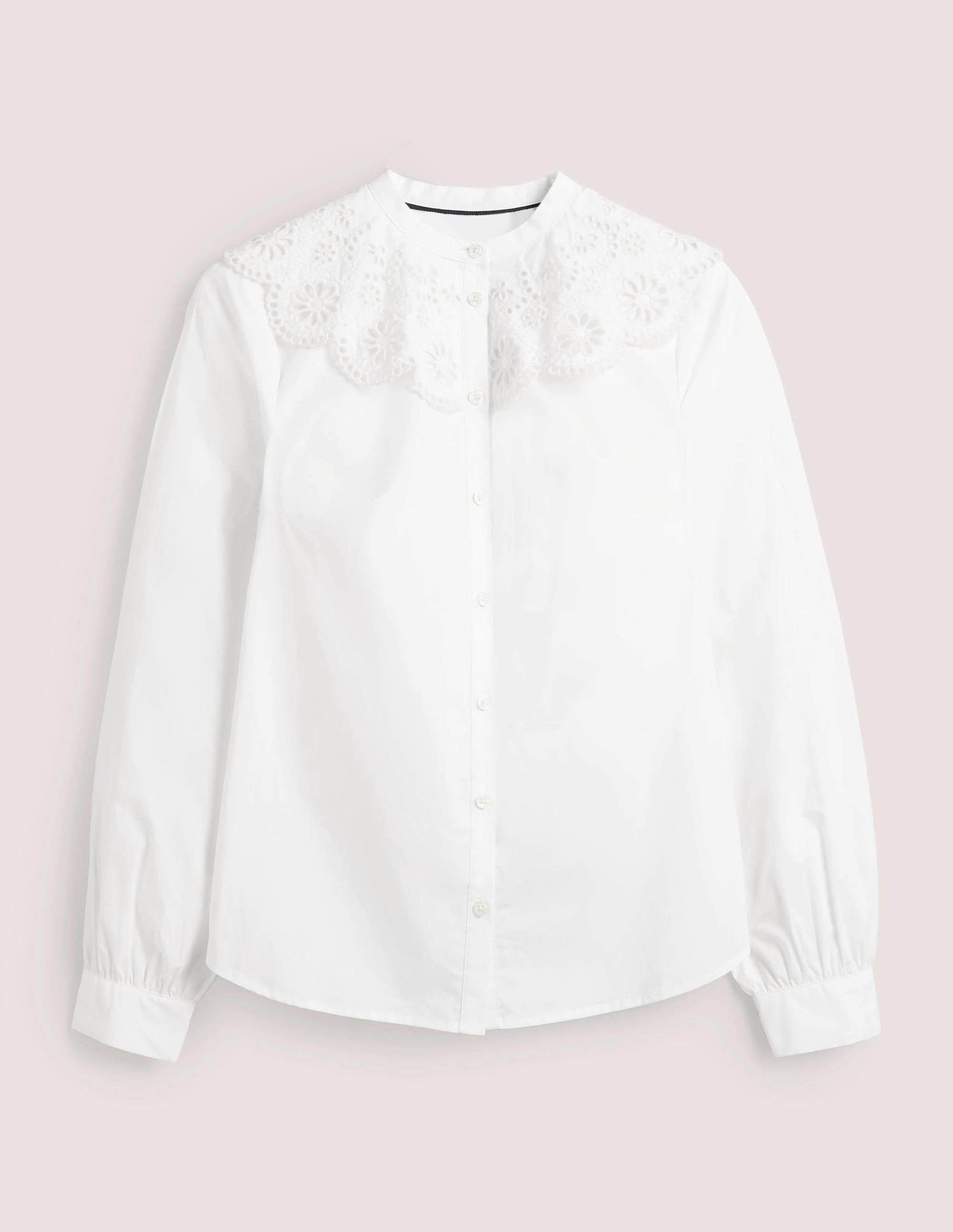 Broderie Collar Shirt-White - Image 6