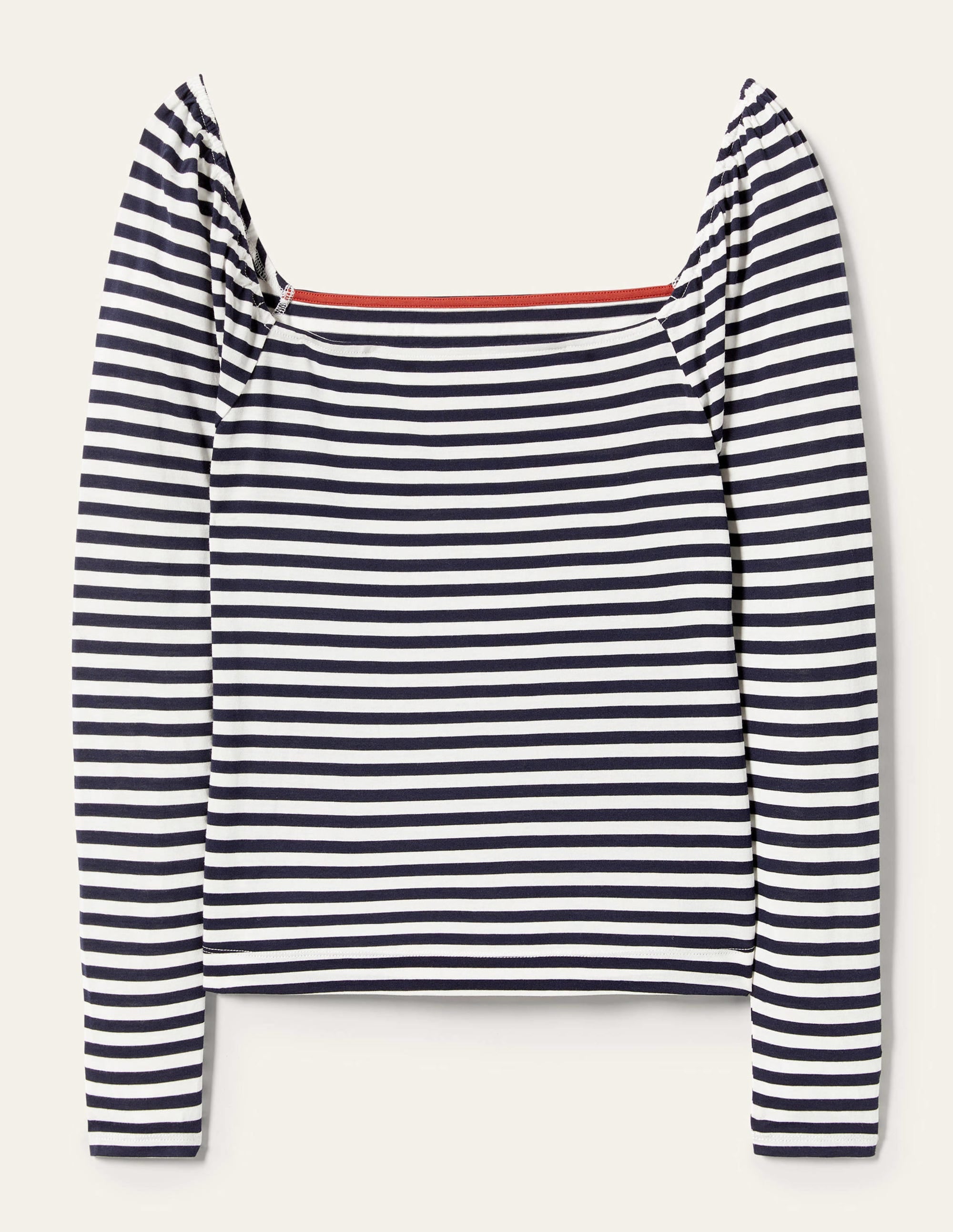 Top col carré en jersey-Bleu marine - Image 9