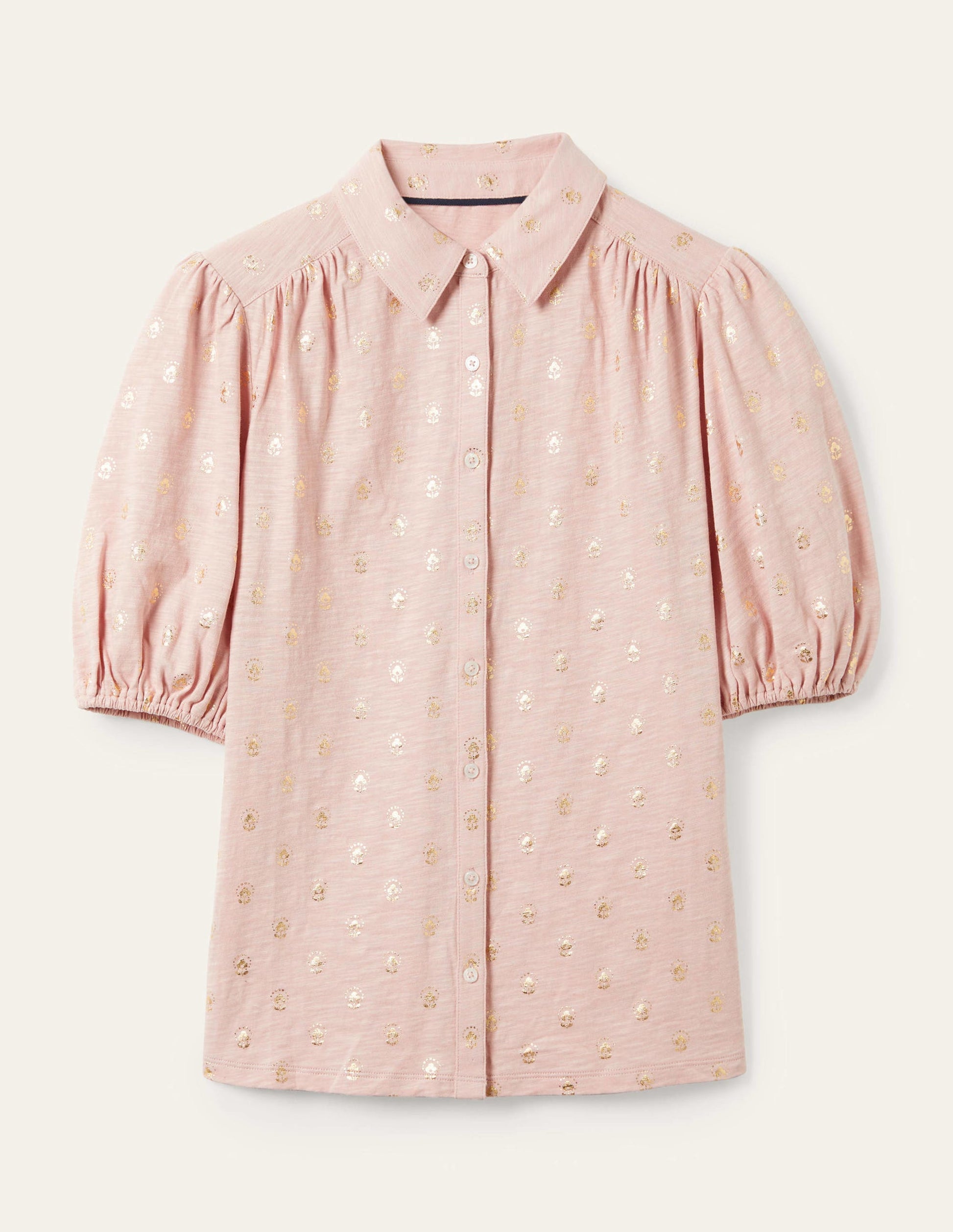 Chemise en jersey à manches bouffantes-Milkshake, motif Botanic Foil Bud-9