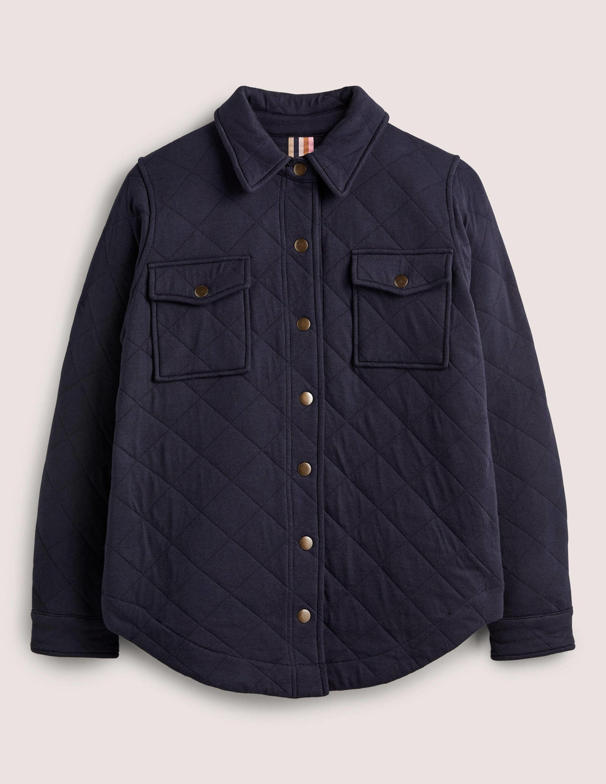 Quilted Jersey Shacket-Navy-5