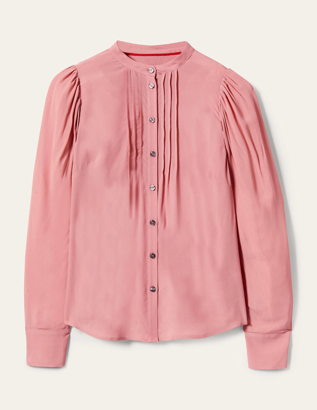 Geknöpfte Bluse mit Plisseefalten-Mandelblütenrosa - Image 9