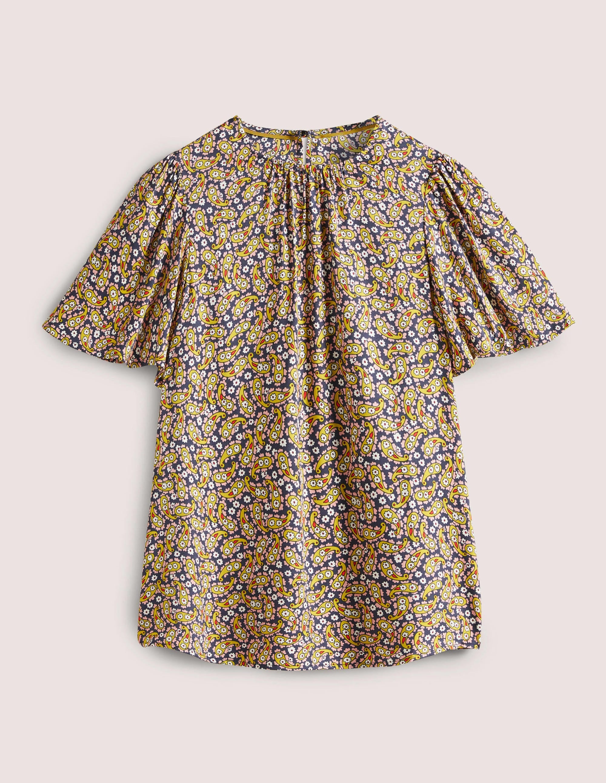 Top col rond à manches aériennes-Citronnelle, motif Petal Paisley - Image 6