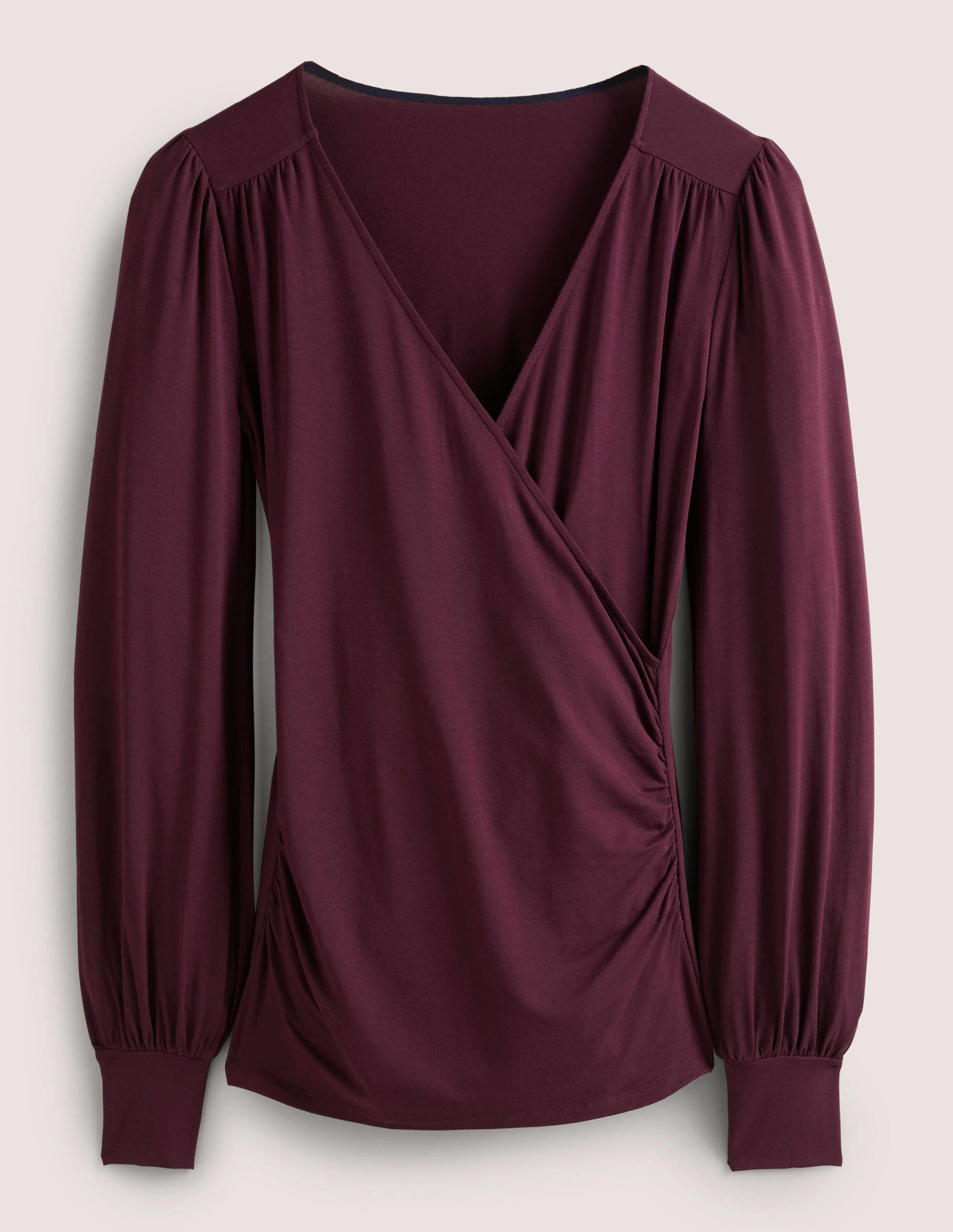 Wickeloberteil mit Blousonärmeln-Glühweinrot-5
