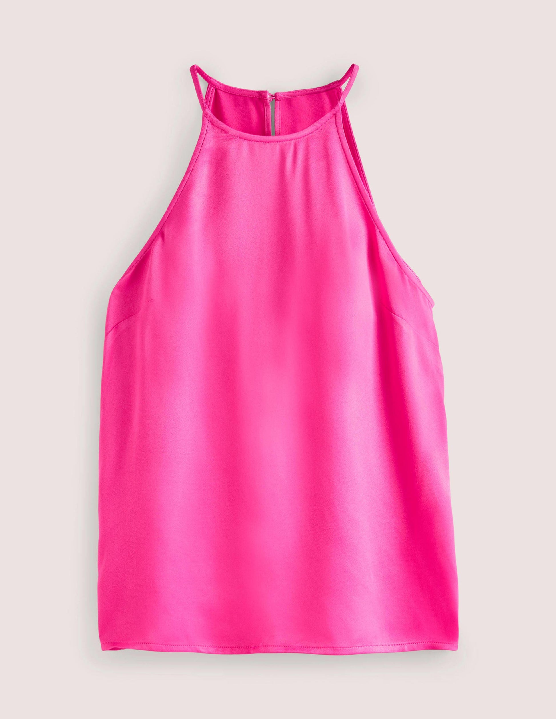 Neckholder-Top aus Satin-Wassermelonenrosa-6
