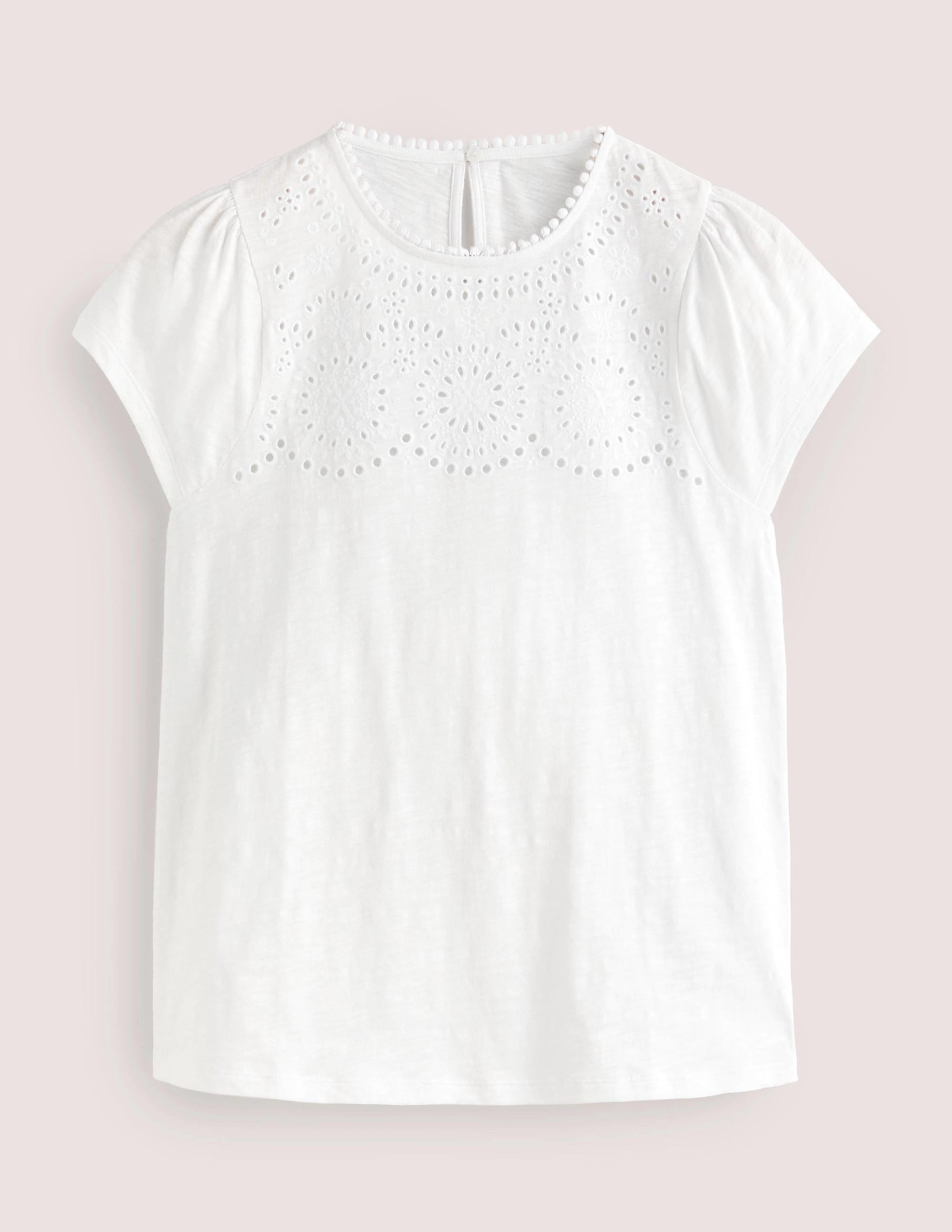 Cutwork Flutter T-Shirt-White - Image 5