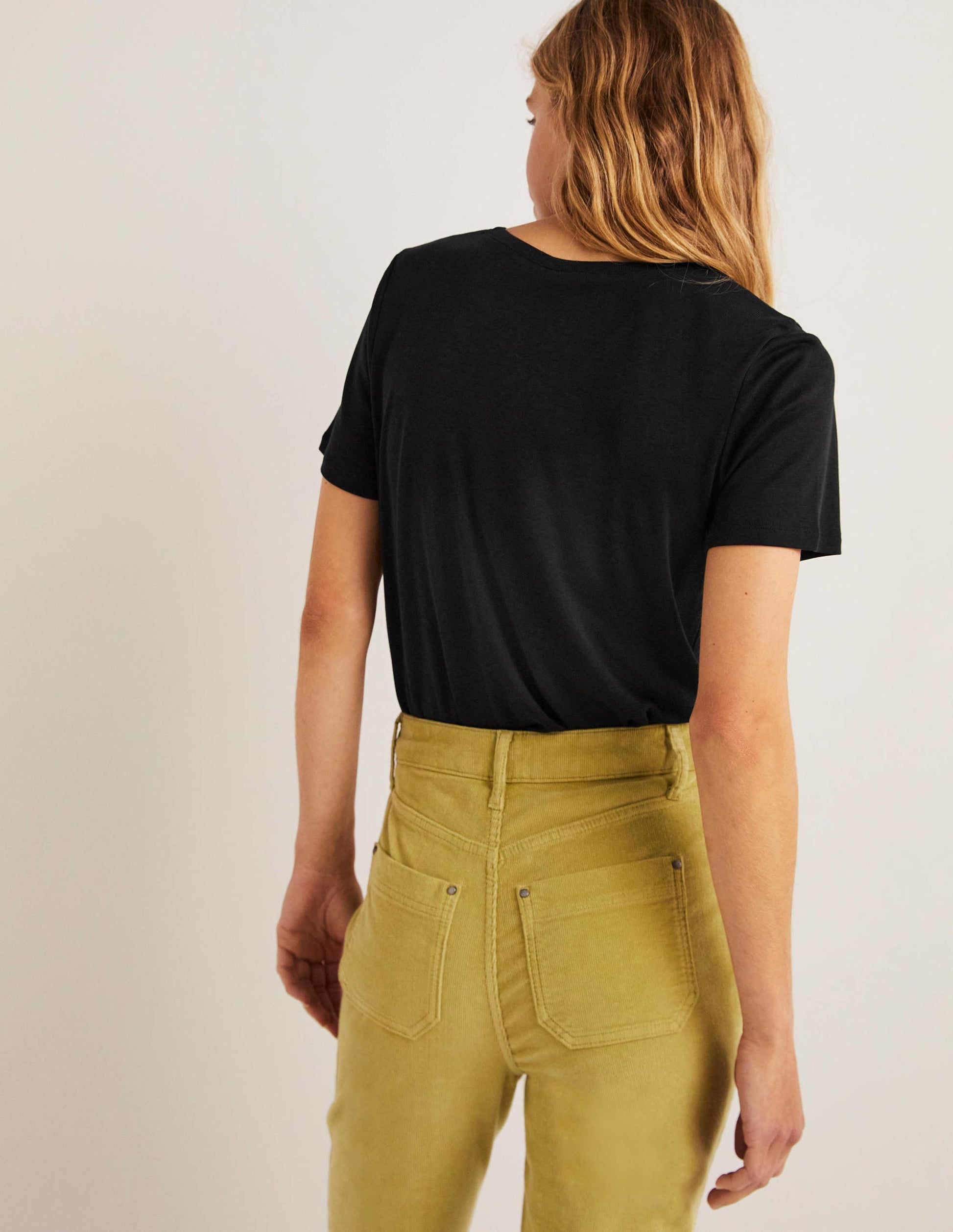 Jersey-T-Shirt mit Rundhalsausschnitt-Schwarz-3