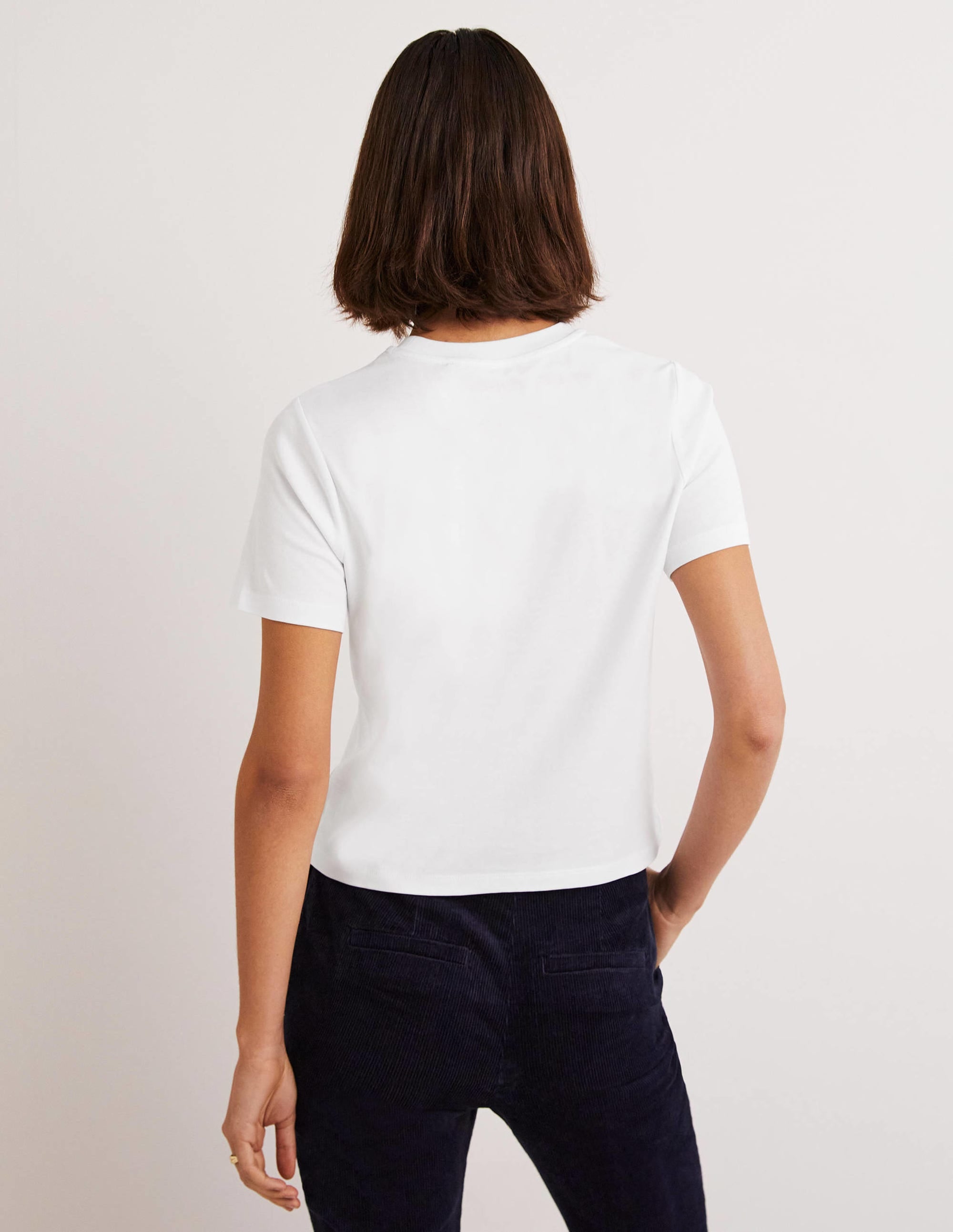 T-shirt col rond en coton-Blanc - Image 3