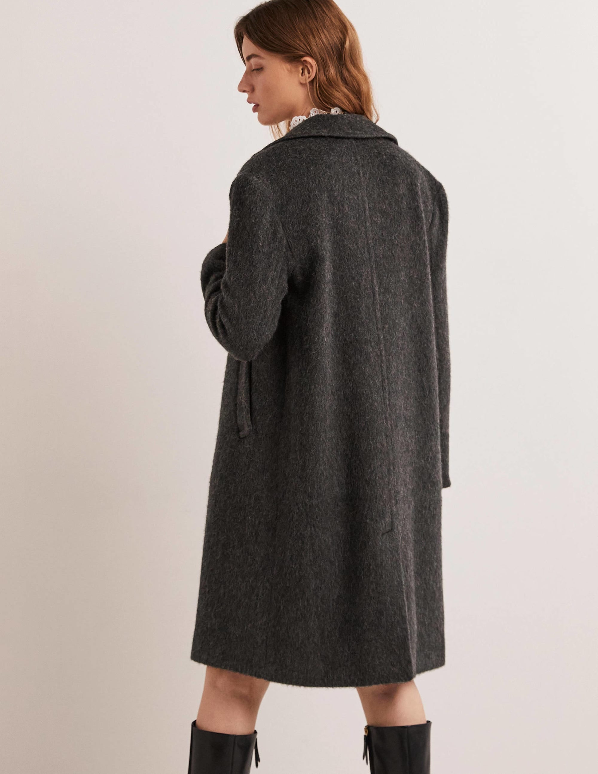 Manteau à col en laine italienne-Anthracite - Image 6