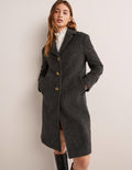 Manteau à col en laine italienne-Anthracite