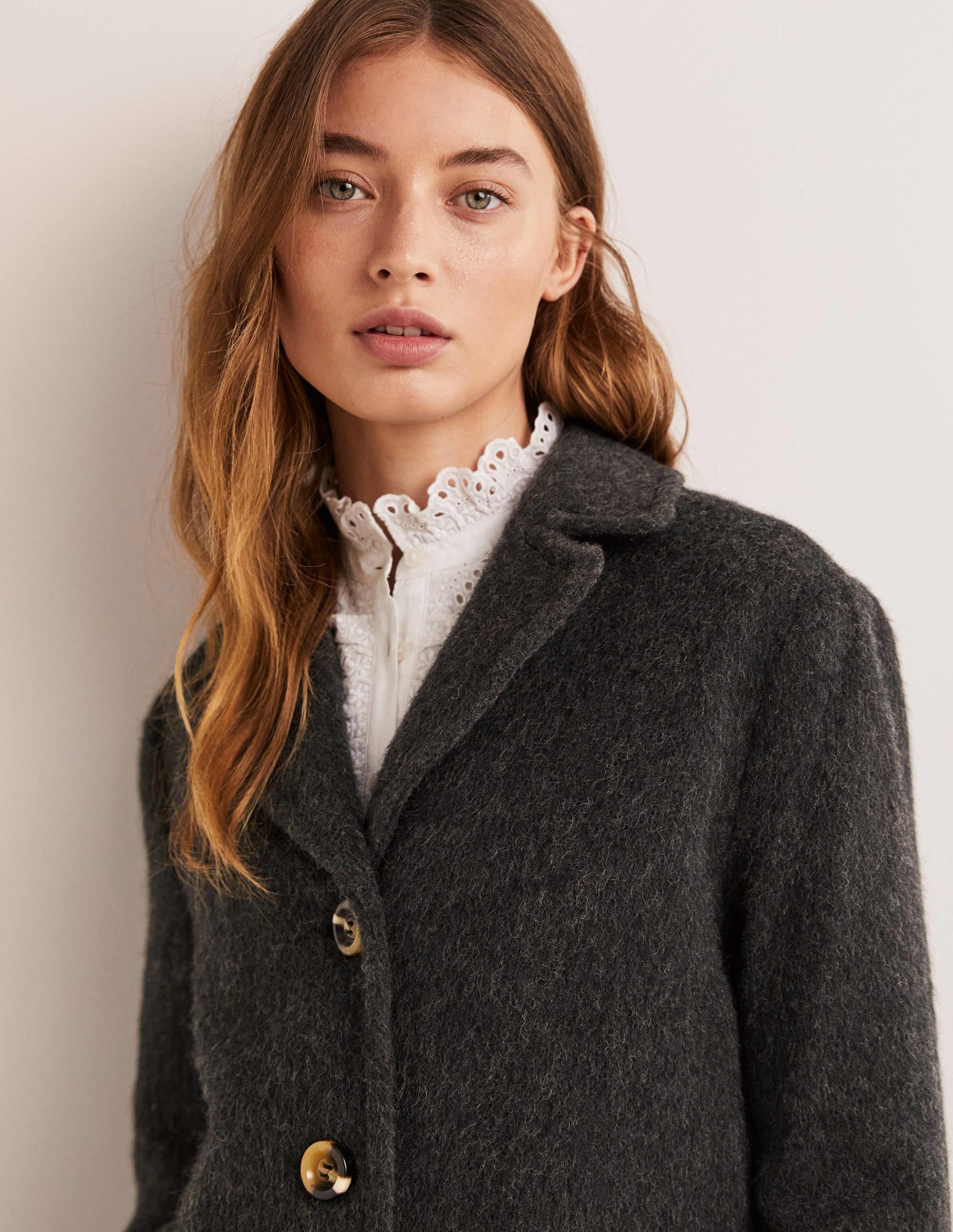 Manteau à col en laine italienne-Anthracite - Image 5