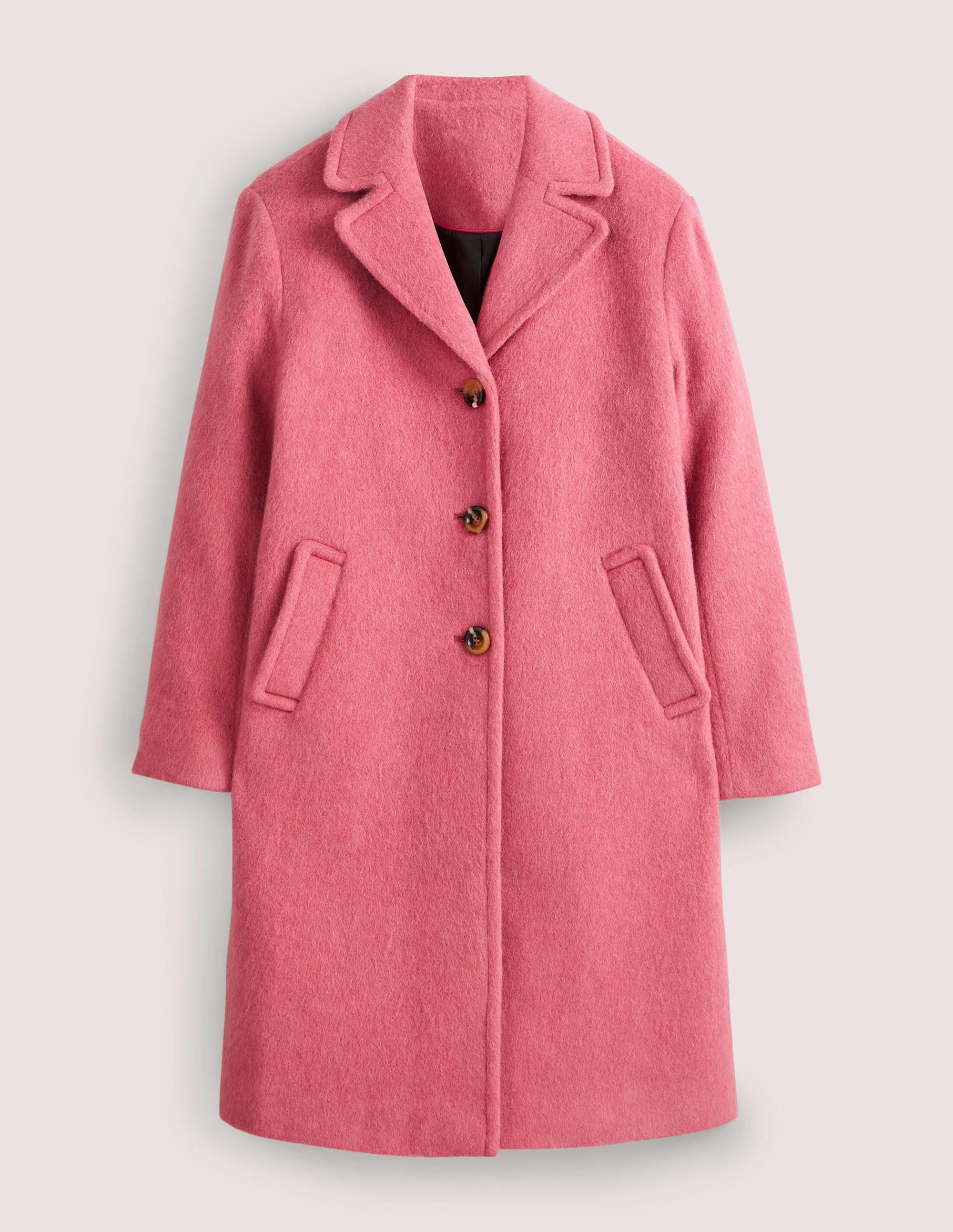 Wool Blend Collared Coat-Dusty Red - Image 11
