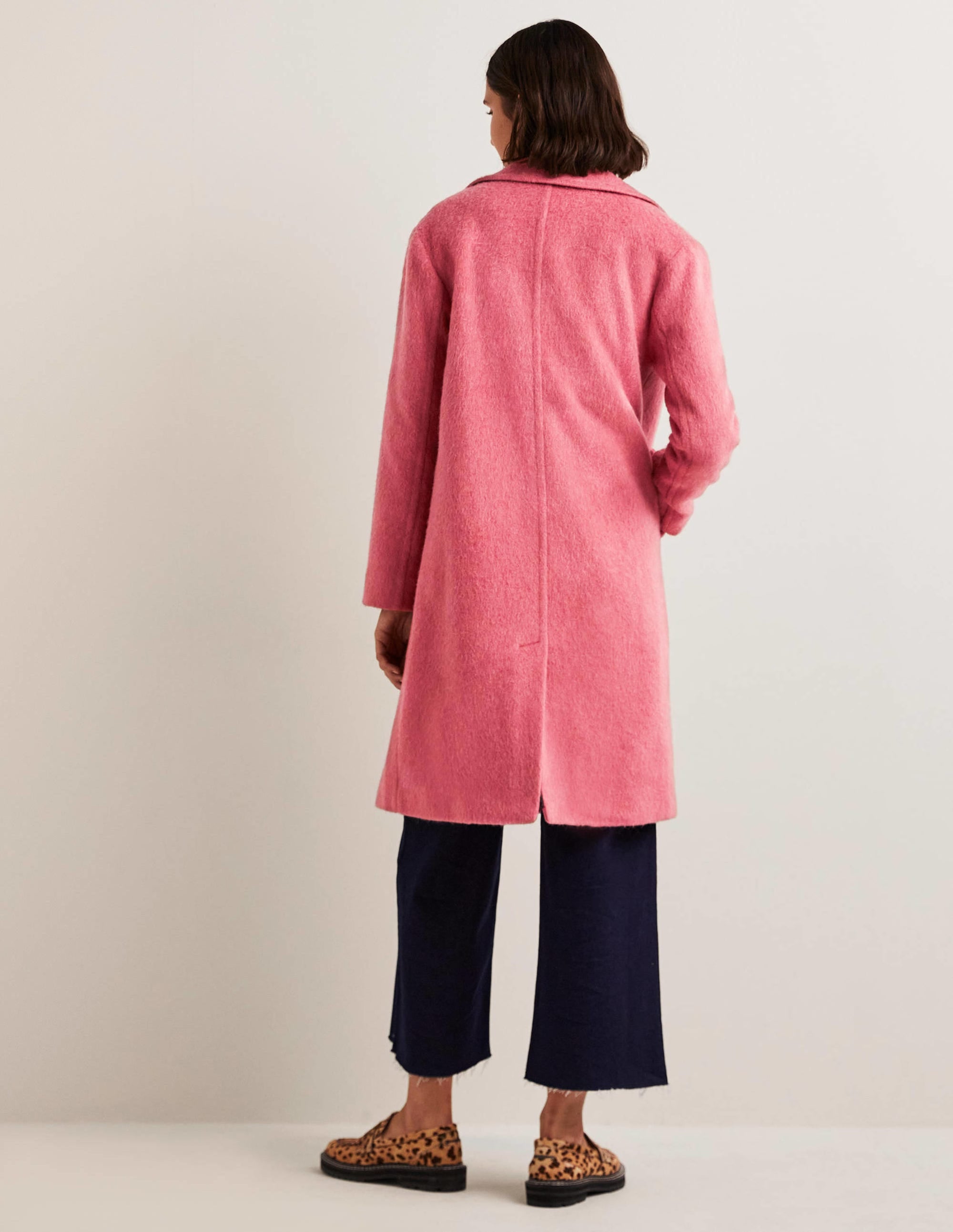 Wool Blend Collared Coat-Dusty Red - Image 3